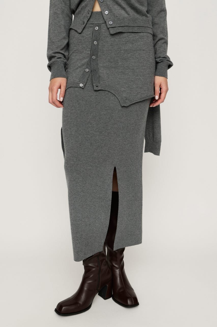 【スライ/SLY】のDOCKING KNIT スカート インテリア・キッズ・メンズ・レディースファッション・服の通販 founy(ファニー) 　ファッション　Fashion　レディースファッション　Fashion for Women　スカート　Skirts　カーディガン　Cardigan, Knitwear　コンパクト　Compact, Small Size　今季　This Season, Current Season　シンプル　Simple, Minimal　スニーカー　Sneakers, Trainers　セットアップ　Set-Up, Coordinated Outfit　トレンド　Trend, Trending Now　フロント　Front, Front Design　おすすめ　Recommended / Our Picks　T.GRY|ID: prp329100004815535 ipo3291000000034976487