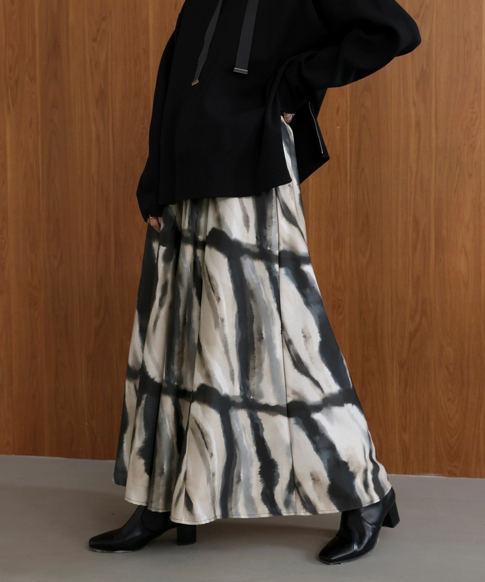 【バブ ブージュルード/Bab Bou Jeloud】のマーブルウエーブ柄スカンツ インテリア・キッズ・メンズ・レディースファッション・服の通販 founy(ファニー) ファッション Fashion レディースファッション Fashion for Women カットソー Cut and Sewn Top スカンツ Skants, Wide-Leg Culottes マーブル Marble, Marble Pattern 再入荷 Restock / Back in Stock BLACK|ID: prp329100004815581 ipo3291000000034976945