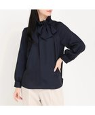 【ストロベリーフィールズ/STRAWBERRY FIELDS】のギャザーフリルリボンブラウス 人気、トレンドファッション・服の通販 founy(ファニー) ファッション Fashion レディースファッション Fashion for Women トップス・カットソー Cut & Sew Tops シャツ・ブラウス・オフィスカジュアル Elegant Blouses & Button-Ups thumbnail ネイビー|ID: prp329100004815586 ipo3291000000034976984