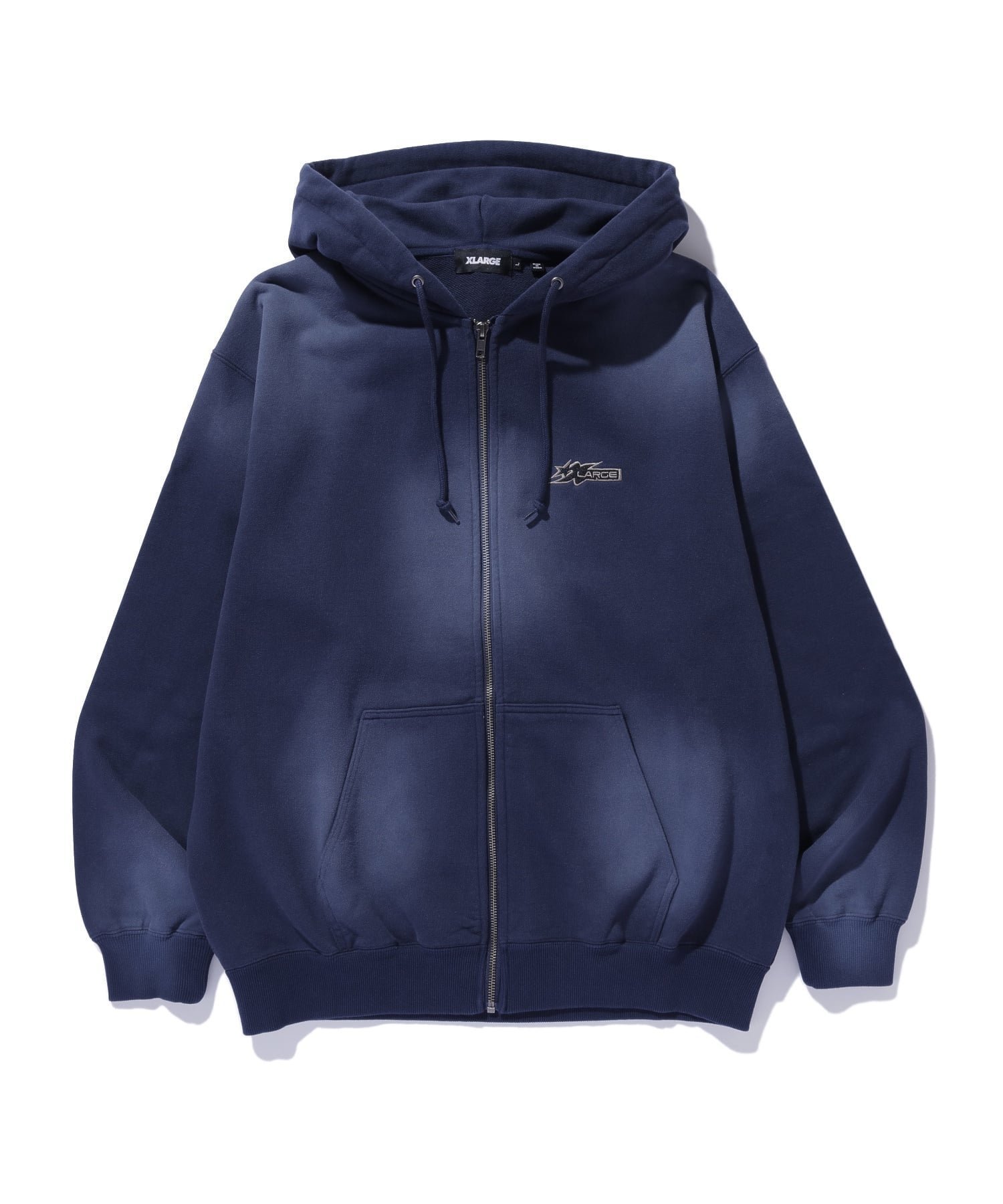 【エクストララージ/XLARGE】のSPRAY DYED ZIP UP HOODED SWEATSHIRT インテリア・キッズ・メンズ・レディースファッション・服の通販 founy(ファニー) 　ファッション　Fashion　レディースファッション　Fashion for Women　トップス・カットソー　Cut & Sew Tops　シャツ・ブラウス・オフィスカジュアル　Elegant Blouses & Button-Ups　レディースパーカー・カジュアルフーディー　Casual Hoodies & Sweatshirts　ロングTシャツ・Tシャツ　Longline T-Shirts & Tees　スウェット・クルーネックトップス　Sweatshirts & Crewnecks / Relaxed Fit Sweat Tops　おすすめ　Recommended / Our Picks　セットアップ　Set-Up, Coordinated Outfit　ベーシック　Basic, Essential　NAVY|ID: prp329100004815596 ipo3291000000034977053