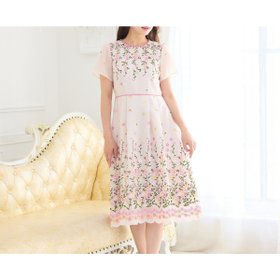 【ローズティアラ/Rose Tiara】のオーガンジー吹上刺繍ワンピース 人気、トレンドファッション・服の通販 founy(ファニー) ファッション Fashion レディースファッション Fashion for Women ワンピース Dresses オーガンジー Organza Fabric カーディガン Cardigan, Knitwear フラワー Flower, Floral ポケット Pocket, Pocket Detail リボン Ribbon, Bow レース Lace, Lace Fabric エレガント 上品 Elegant |ID:prp329100004815602