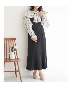 【ジェイ アンド シュプール/Re J&SUPURE】の【WEB限定】フリルボウタイブラウスドッキングワンピース(花柄・ドット柄) 人気、トレンドファッション・服の通販 founy(ファニー) ファッション Fashion レディースファッション Fashion for Women ワンピース Dresses カーディガン Cardigan, Knitwear 切替 Switching, Contrast Panel シアー Sheer, See-Through ジャケット Jacket, Outerwear ドッキング Docking, Mixed Material ドット Polka Dot, Dot Pattern プリント Print, Printed Pattern ポケット Pocket, Pocket Detail モノトーン Monotone, Black and White ロング Long, Long-Length おすすめ Recommended / Our Picks |ID:prp329100004815628