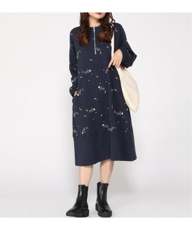 【スーパーハッカ/SUPER HAKKA】のうさぎとデイジープリント裏毛ワンピース 人気、トレンドファッション・服の通販 founy(ファニー) ファッション Fashion レディースファッション Fashion for Women ワンピース Dresses インナー Innerwear ハーフ Half, Half-Length フロント Front, Front Design プリント Print, Printed Pattern |ID:prp329100004815640