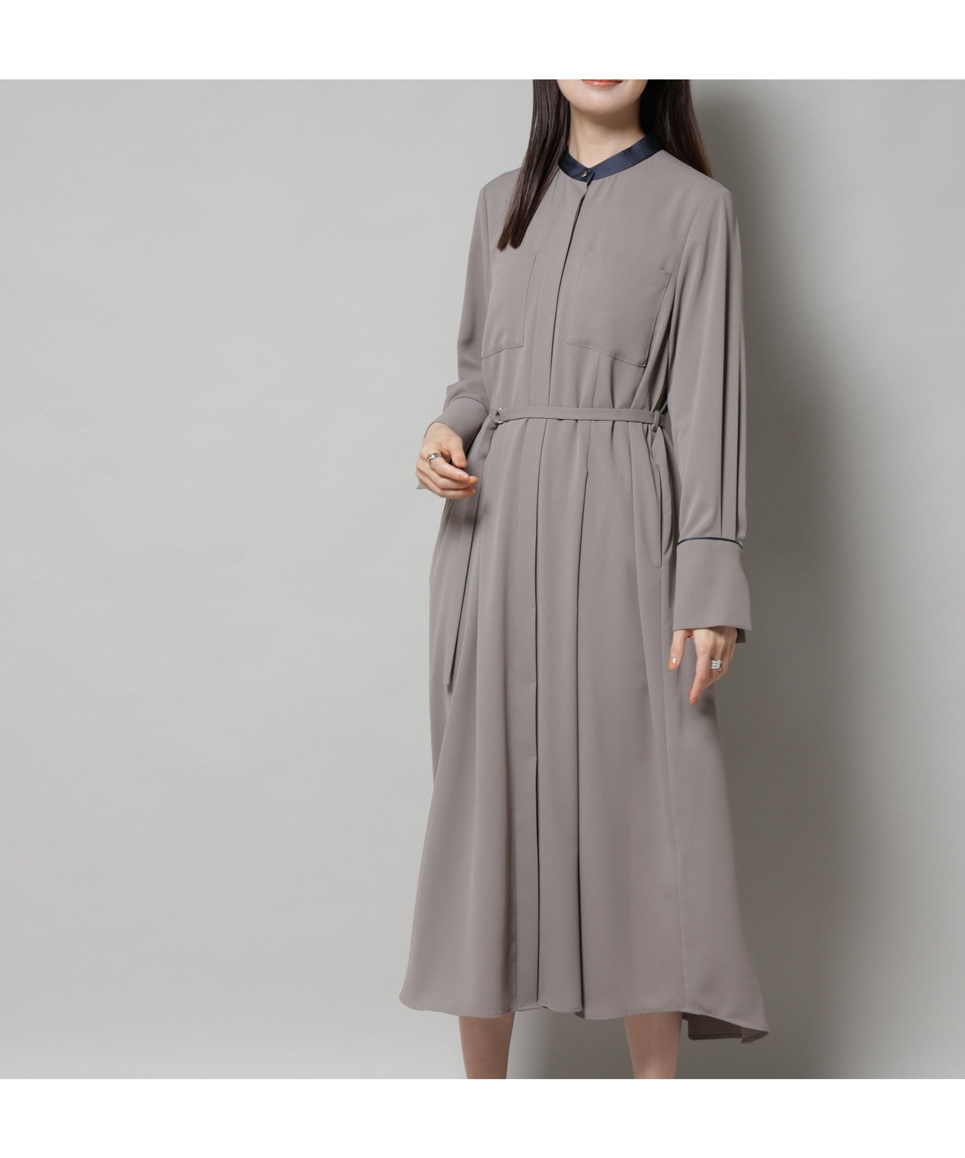 【ナノ ユニバース/nano universe】のスタンドバイカラーベルト付きワンピース インテリア・キッズ・メンズ・レディースファッション・服の通販 founy(ファニー) ファッション Fashion レディースファッション Fashion for Women ワンピース Dresses ベルト&ウエストマーク Belts & Waist Accessories アクセサリー Fashion Accessories カフス Cuff Design ジョーゼット Georgette, Semi-Sheer Fabric スタンド Stand Collar, Upright Stand バランス Balance, Style Balance フロント Front, Front Design ポケット Pocket, Pocket Detail ラウンド Round, Round Neck ロング Long, Long-Length 2025年 2025 2025-2026秋冬・A/W Autumn/Winter 2025–26 AW25–26 モカ3|ID: prp329100004815652 ipo3291000000034977399