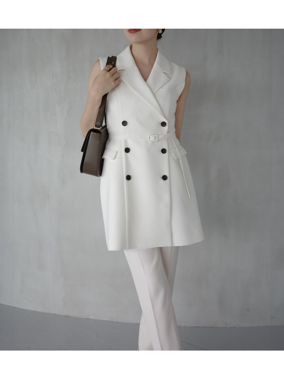 【アニュアンス/anuans】のテーラードジレワンピース インテリア・キッズ・メンズ・レディースファッション・服の通販 founy(ファニー) ファッション Fashion レディースファッション Fashion for Women アウター Coat / Outerwear Collection インナー Innerwear フォルム Silhouette, Form WHITE|ID: prp329100004815671 ipo3291000000034977591