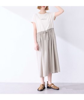 【プチ オンフルール/Petit Honfleur】のカーゴドッキングワンピース 人気、トレンドファッション・服の通販 founy(ファニー) ファッション Fashion レディースファッション Fashion for Women ワンピース Dresses ドッキング Docking, Mixed Material ドローコード Drawcord, Drawstring Cord 夏 Summer |ID:prp329100004815735