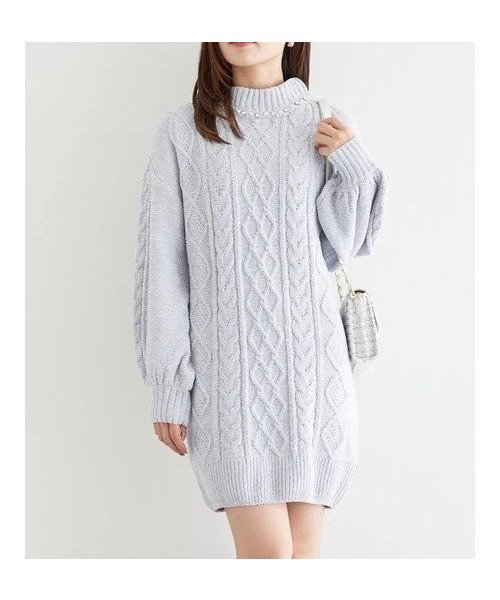 【ルディックパーク/LUDIC PARK】のモールビジューワンピース インテリア・キッズ・メンズ・レディースファッション・服の通販 founy(ファニー) ファッション Fashion レディースファッション Fashion for Women ワンピース Dresses ビジュー Bijou, Jewel-like Accent フェミニン Feminine, Girly サックス|ID: prp329100004815746 ipo3291000000034978562