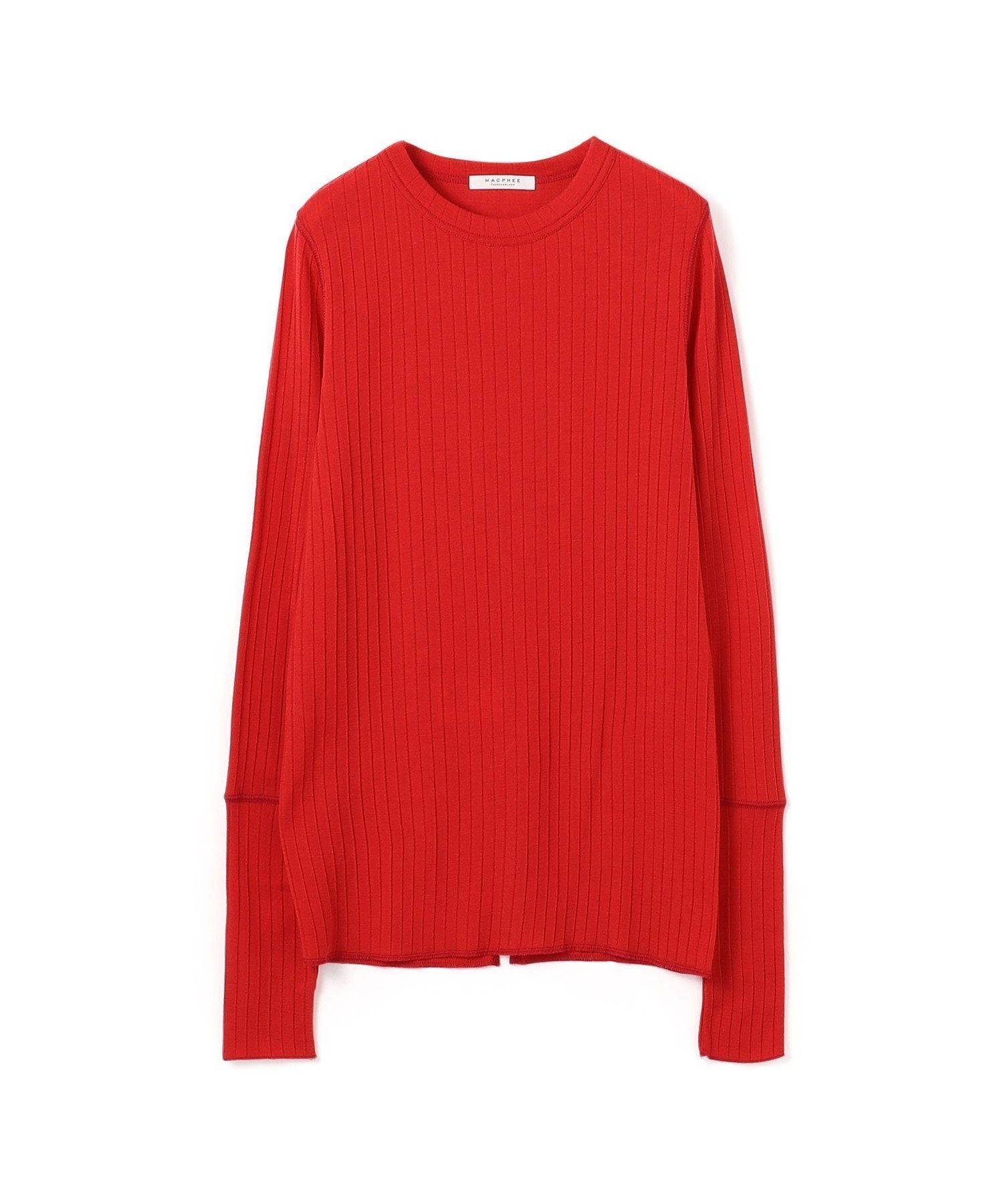 【トゥモローランド/TOMORROWLAND】のウールリブ クルーネックプルオーバー インテリア・キッズ・メンズ・レディースファッション・服の通販 founy(ファニー) 　ファッション　Fashion　レディースファッション　Fashion for Women　トップス・カットソー　Cut & Sew Tops　カジュアルプルオーバー・ニットトップス　Pullovers & Knit Tops / Casual Pullovers　インナー　Innerwear　コンパクト　Compact, Small Size　ジャケット　Jacket, Outerwear　スリット　Slit, Slit Detail　定番　Standard, Basic Item　35 レッド|ID: prp329100004815754 ipo3291000000034978623