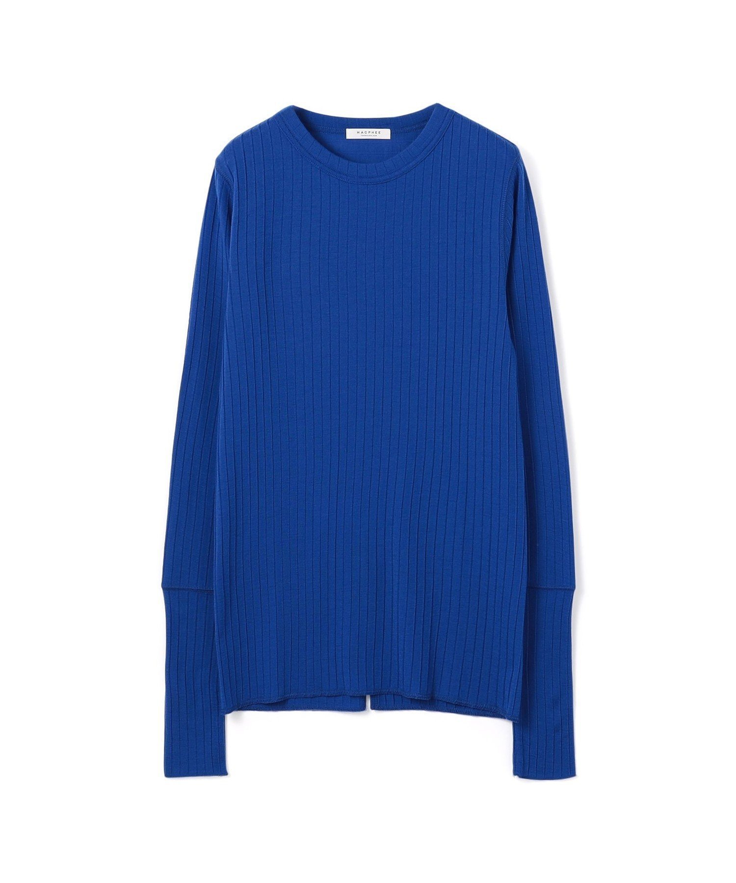 【トゥモローランド/TOMORROWLAND】のウールリブ クルーネックプルオーバー インテリア・キッズ・メンズ・レディースファッション・服の通販 founy(ファニー) 　ファッション　Fashion　レディースファッション　Fashion for Women　トップス・カットソー　Cut & Sew Tops　カジュアルプルオーバー・ニットトップス　Pullovers & Knit Tops / Casual Pullovers　インナー　Innerwear　コンパクト　Compact, Small Size　ジャケット　Jacket, Outerwear　スリット　Slit, Slit Detail　定番　Standard, Basic Item　65 ブルー|ID: prp329100004815754 ipo3291000000034978629