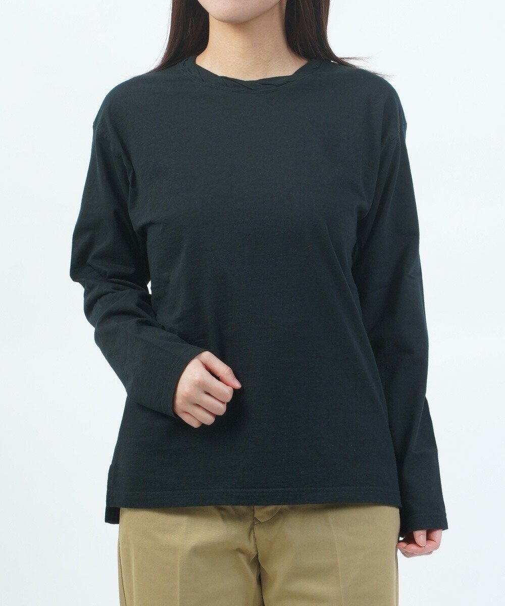 【ブルーコムブルー/BLEU COMME BLEU】のサバタム ラフィ天竺スリットツイストカラープルオーバー インテリア・キッズ・メンズ・レディースファッション・服の通販 founy(ファニー) 　ファッション　Fashion　レディースファッション　Fashion for Women　トップス・カットソー　Cut & Sew Tops　カジュアルプルオーバー・ニットトップス　Pullovers & Knit Tops / Casual Pullovers　カットソー　Cut and Sewn Top　シンプル　Simple, Minimal　ツイスト　Tweed, Tweed Fabric　BLK|ID: prp329100004815796 ipo3291000000034979076