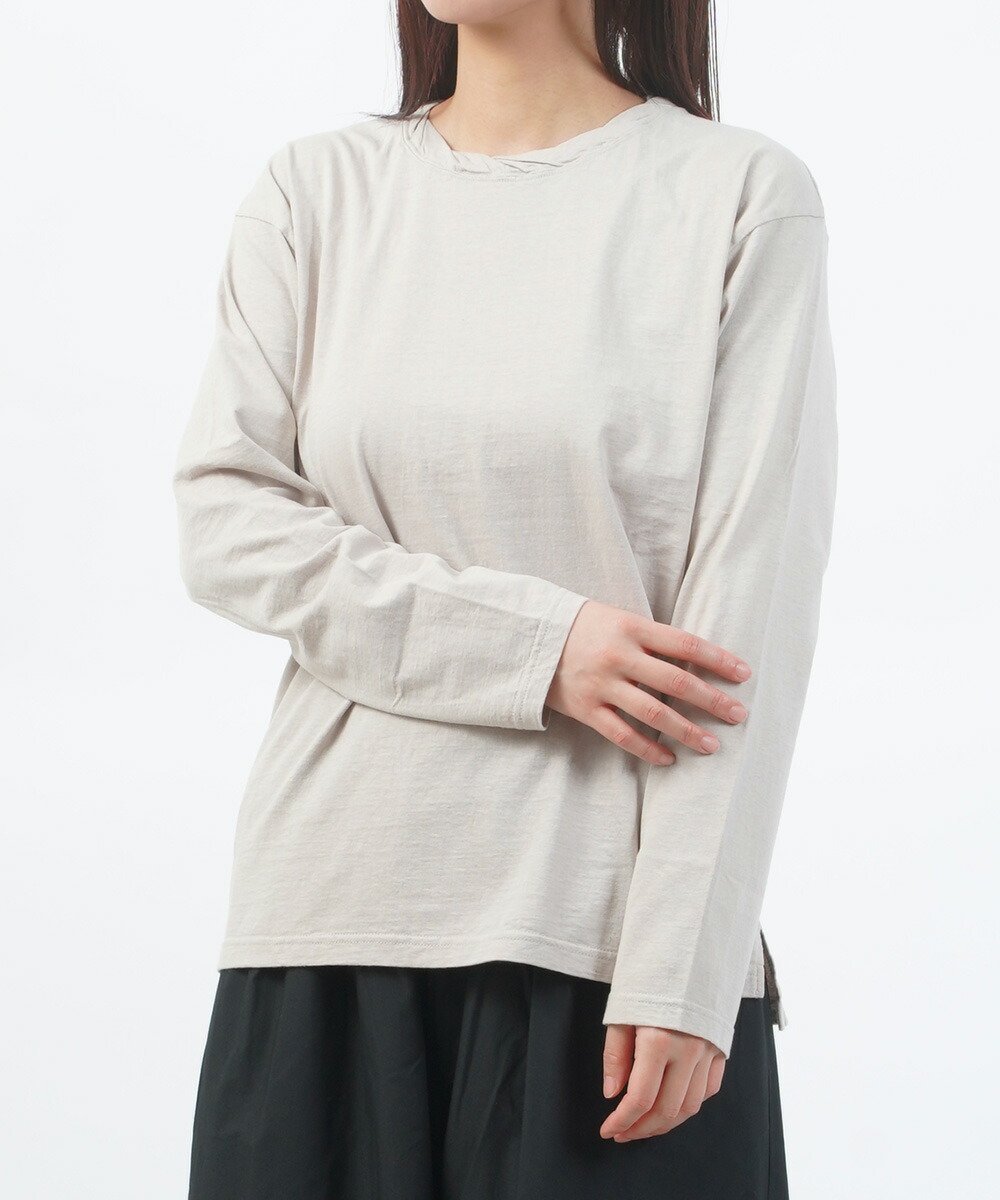 【ブルーコムブルー/BLEU COMME BLEU】のサバタム ラフィ天竺スリットツイストカラープルオーバー インテリア・キッズ・メンズ・レディースファッション・服の通販 founy(ファニー) 　ファッション　Fashion　レディースファッション　Fashion for Women　トップス・カットソー　Cut & Sew Tops　カジュアルプルオーバー・ニットトップス　Pullovers & Knit Tops / Casual Pullovers　カットソー　Cut and Sewn Top　シンプル　Simple, Minimal　ツイスト　Tweed, Tweed Fabric　GRE|ID: prp329100004815796 ipo3291000000034979077