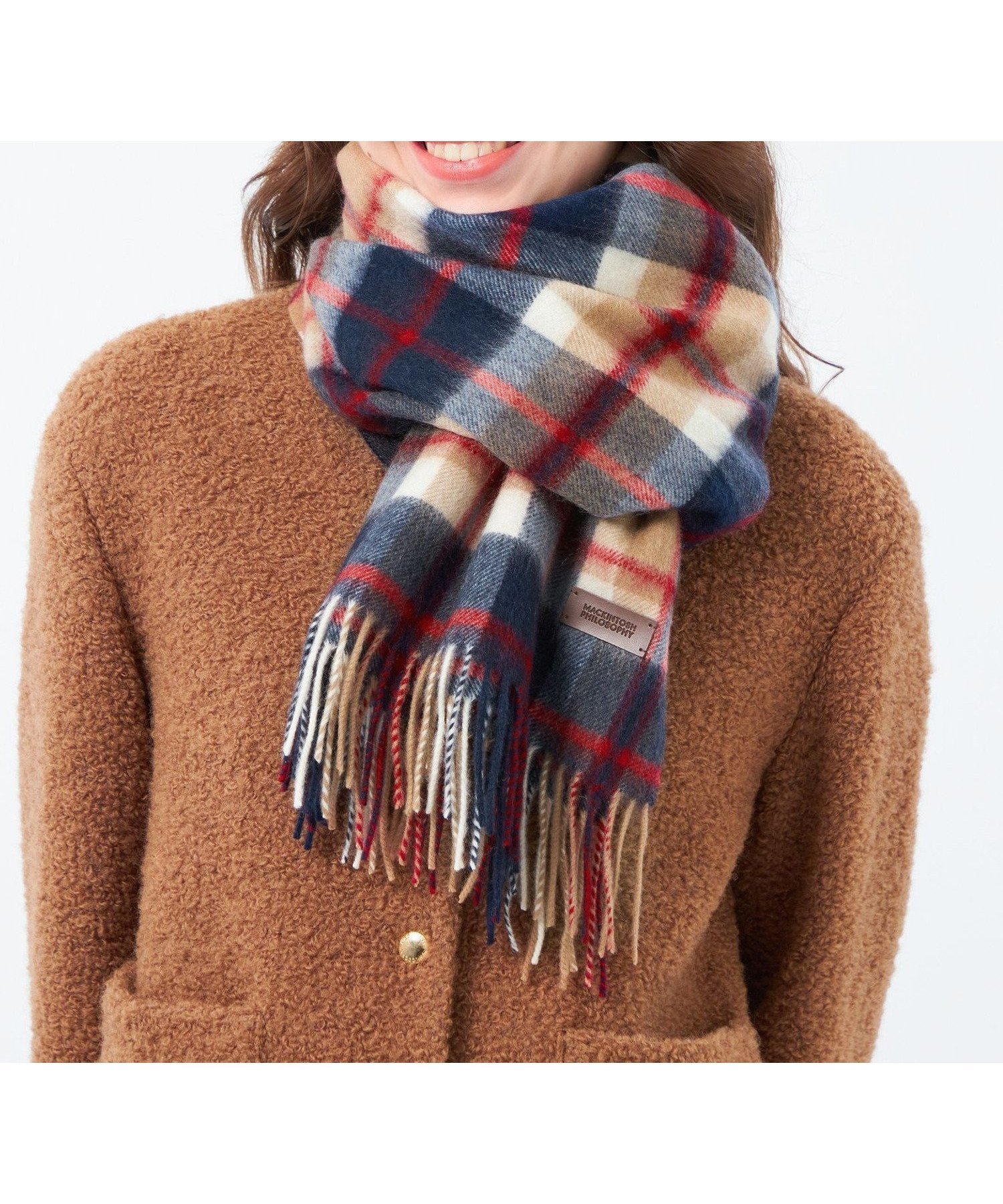 【マッキントッシュ フィロソフィー/MACKINTOSH PHILOSOPHY】のウォッシャブルカシミヤハウスチェックマフラー インテリア・キッズ・メンズ・レディースファッション・服の通販 founy(ファニー) 　ファッション　Fashion　レディースファッション　Fashion for Women　マフラー・スヌード / 冬小物の定番　Scarves & Mufflers　おすすめ　Recommended / Our Picks　ウォッシャブル　Machine Washable　ギフト プレゼント　Gift / Present　ストール　Stole, Wrap　チェック　Check, Plaid, Tartan　エレガント 上品　Elegant　春　Spring　羽織　Haori, Light Jacket　ベージュ|ID: prp329100004816248 ipo3291000000034982700