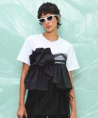 【メゾンスペシャル/MAISON SPECIAL】のDocking Twisted T-shirt 人気、トレンドファッション・服の通販 founy(ファニー) ファッション Fashion レディースファッション Fashion for Women トップス・カットソー Cut & Sew Tops シャツ・ブラウス・オフィスカジュアル Elegant Blouses & Button-Ups ロングTシャツ・Tシャツ Longline T-Shirts & Tees カットソー Cut and Sewn Top タフタ Taffeta, Structured Fabric チュール Tulip, Tulip Motif ビスチェ Bustier, Corset Top ボトム Bottoms, Lower Wear エレガント 上品 Elegant 夏 Summer thumbnail WHT|ID: prp329100004816282 ipo3291000000034982993