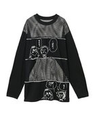 【キャンディストリッパー/Candy Stripper】のコジコジと次郎の会話 PATHED TOPS 人気、トレンドファッション・服の通販 founy(ファニー) ファッション Fashion レディースファッション Fashion for Women トップス・カットソー Cut & Sew Tops インナー Innerwear スペシャル Special, Limited Edition ドッキング Docking, Mixed Material パープル Purple, Violet プリント Print, Printed Pattern メッシュ Mesh, Net Fabric リメイク Remake, Reconstructed thumbnail BLACK|ID: prp329100004816342 ipo3291000000034983595