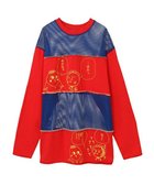 【キャンディストリッパー/Candy Stripper】のコジコジと次郎の会話 PATHED TOPS 人気、トレンドファッション・服の通販 founy(ファニー) ファッション Fashion レディースファッション Fashion for Women トップス・カットソー Cut & Sew Tops インナー Innerwear スペシャル Special, Limited Edition ドッキング Docking, Mixed Material パープル Purple, Violet プリント Print, Printed Pattern メッシュ Mesh, Net Fabric リメイク Remake, Reconstructed thumbnail RED×BLUE|ID: prp329100004816342 ipo3291000000034983596