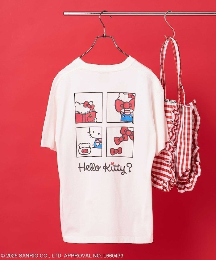 【フリークスストア/FREAK'S STORE】の【限定展開】SANRIO HELLO KITTY バックプリント4コマTシャツ 25SS 人気、トレンドファッション・服の通販 founy(ファニー) 　ファッション　Fashion　レディースファッション　Fashion for Women　トップス・カットソー　Cut & Sew Tops　シャツ・ブラウス・オフィスカジュアル　Elegant Blouses & Button-Ups　ロングTシャツ・Tシャツ　Longline T-Shirts & Tees　バッグ　Bags　2025年　2025　2025春夏・S/S　Spring/Summer 2025 SS25　スペシャル　Special, Limited Edition　フロント　Front, Front Design　プリント　Print, Printed Pattern　モチーフ　Motif, Design Theme　リボン　Ribbon, Bow　ワンポイント　One Point, Statement Accent　半袖　Short Sleeve, Half Sleeve　夏　Summer　S/S・春夏　SS, Spring/Summer, Warm Season　 other-1|ID: prp329100004816457 ipo3291000000034984416