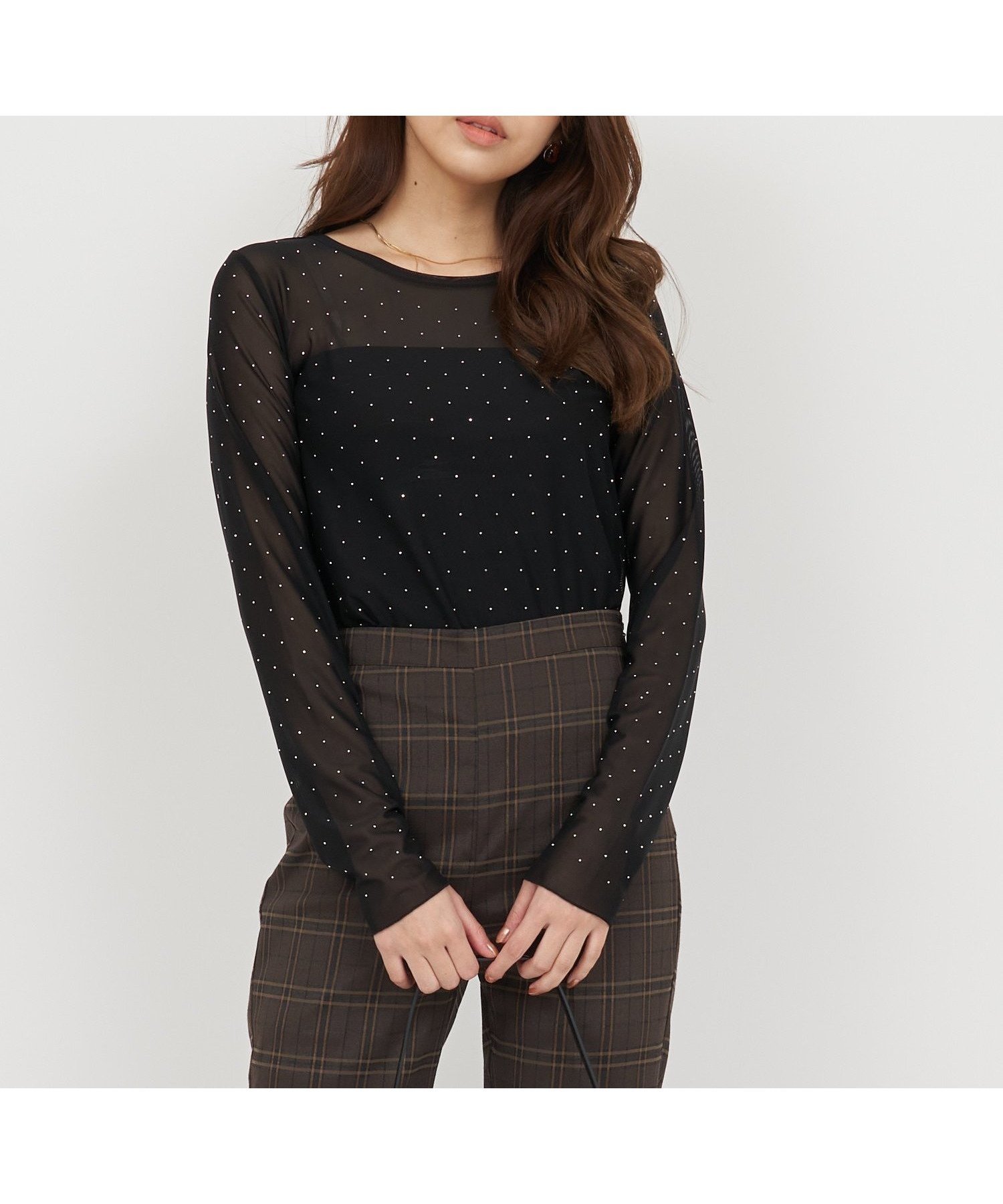 【ロイヤルパーティー/ROYAL PARTY】のキラキラシアートップス インテリア・キッズ・メンズ・レディースファッション・服の通販 founy(ファニー) 　ファッション　Fashion　レディースファッション　Fashion for Women　トップス・カットソー　Cut & Sew Tops　インナー　Innerwear　ジャケット　Jacket, Outerwear　ストーン　Stone, Gem-Like　チュール　Tulip, Tulip Motif　ブラック|ID: prp329100004816481 ipo3291000000034984634