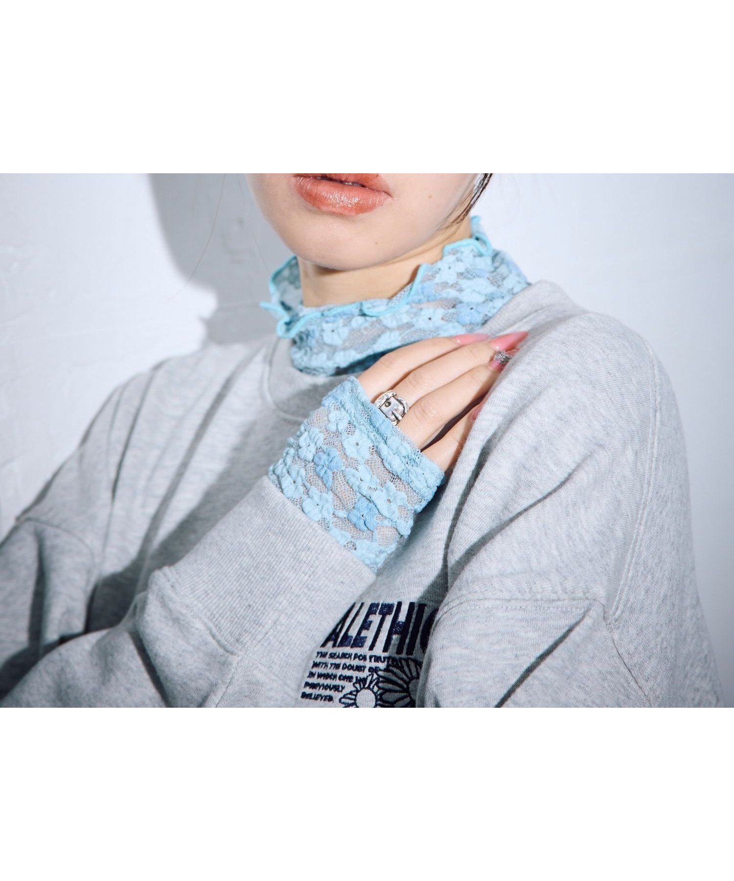 【ページボーイ/PAGEBOY】の【PBLIM】レースハイネックプルオーバー インテリア・キッズ・メンズ・レディースファッション・服の通販 founy(ファニー) 　ファッション　Fashion　レディースファッション　Fashion for Women　トップス・カットソー　Cut & Sew Tops　カジュアルプルオーバー・ニットトップス　Pullovers & Knit Tops / Casual Pullovers　インナー　Innerwear　スウェット / スエット　Sweatshirt, Sweatwear　ハイネック　High Neck, Mock Neck　レース　Lace, Lace Fabric　ライトブルー85|ID: prp329100004816487 ipo3291000000034984686