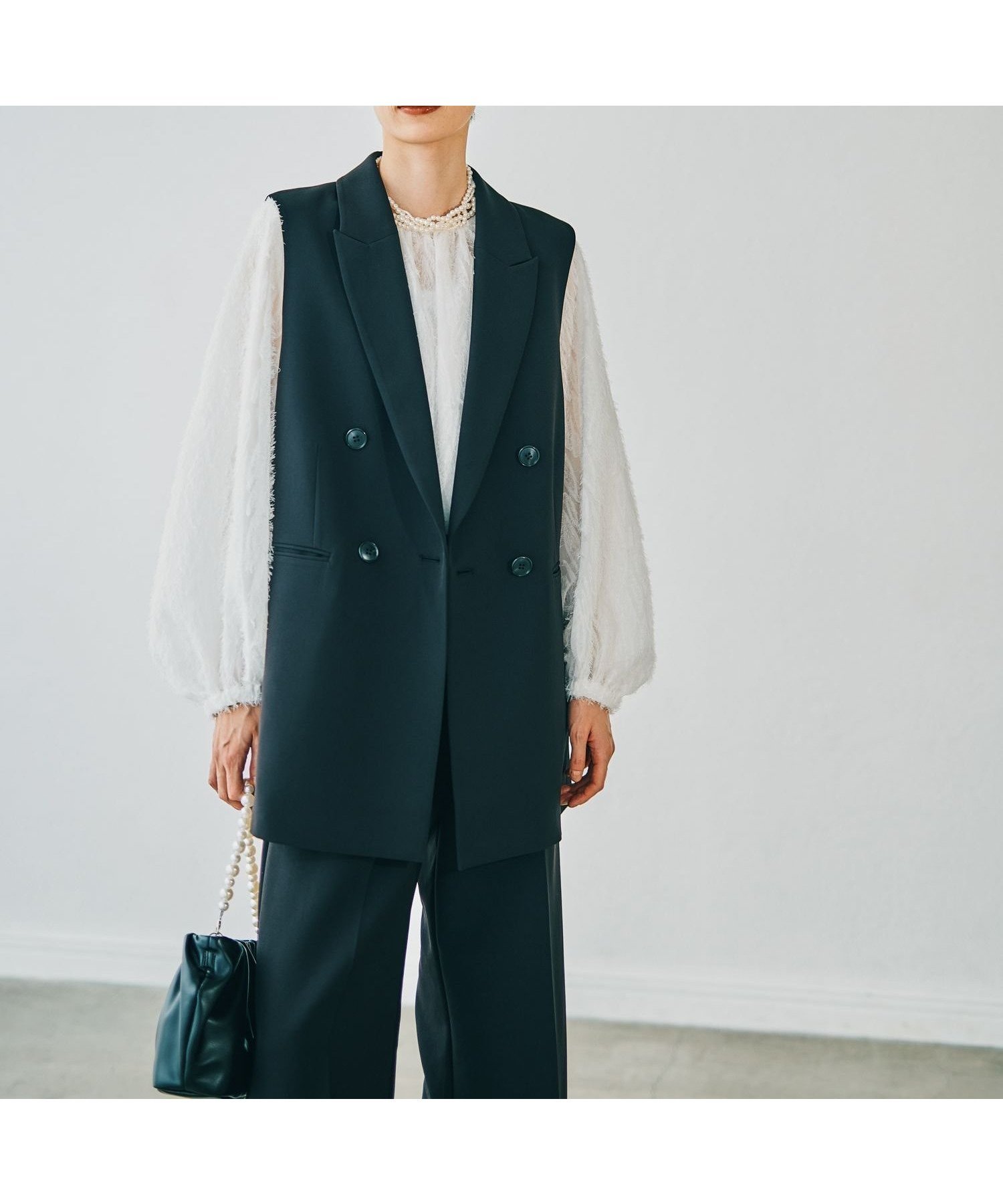 【レプシィム ローリーズファーム/LEPSIM LOWRYS FARM】の【入卒式/セレモニー】Wクロスダブルジレ インテリア・キッズ・メンズ・レディースファッション・服の通販 founy(ファニー) 　ファッション　Fashion　レディースファッション　Fashion for Women　アウター　Coat / Outerwear Collection　トップス・カットソー　Cut & Sew Tops　ベスト&ジレ / 重ね着スタイル　Vests & Gilets　おすすめ　Recommended / Our Picks　オケージョン　Occasion Wear　ストレッチ　Stretch, Stretchy Fabric　ストレート　Straight, Straight Cut　セットアップ　Set-Up, Coordinated Outfit　セレモニー　Ceremony　フォーマル　Formal, Dressy　ロング　Long, Long-Length　ワイド　Wide, Wide Fit　入学式　Entrance Ceremony　卒業式　Graduation Ceremony　洗える　Machine Washable　結婚式　Wedding　ブラック09|ID: prp329100004816488 ipo3291000000034984689