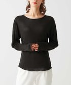 【ギャルリー 1896 バイ グンゼ/Galerie 1896 by GUNZE】のシアートップス【レイヤードコーデ】長袖 オーバーサイズ 重ね着 ウォッシャブル ブラック|ID: prp329100004816499 ipo3291000000034984795