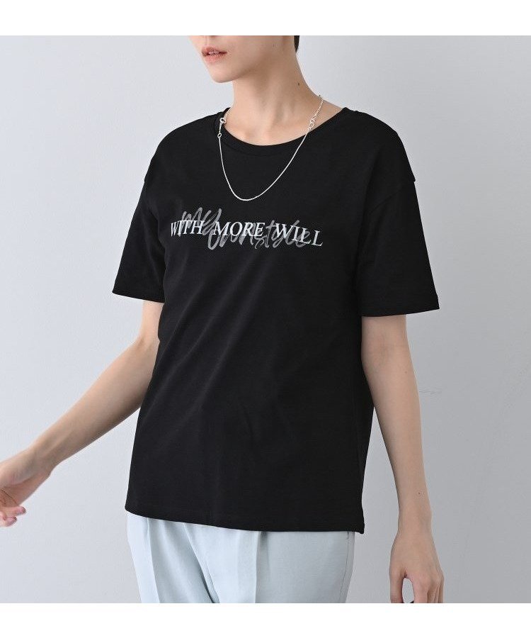【インディヴィ/INDIVI】の【UVケア/選べるデザイン】フォト ロゴ プリントTシャツ インテリア・キッズ・メンズ・レディースファッション・服の通販 founy(ファニー) 　ファッション　Fashion　レディースファッション　Fashion for Women　トップス・カットソー　Cut & Sew Tops　シャツ・ブラウス・オフィスカジュアル　Elegant Blouses & Button-Ups　ロングTシャツ・Tシャツ　Longline T-Shirts & Tees　グラフィック　Graphic, Graphic Design　コンパクト　Compact, Small Size　ジャケット　Jacket, Outerwear　ストライプ　Stripe, Striped Pattern　スマート　Smart, Elegant　プリント　Print, Printed Pattern　ベーシック　Basic, Essential　ブラック|ID: prp329100004816516 ipo3291000000034984951