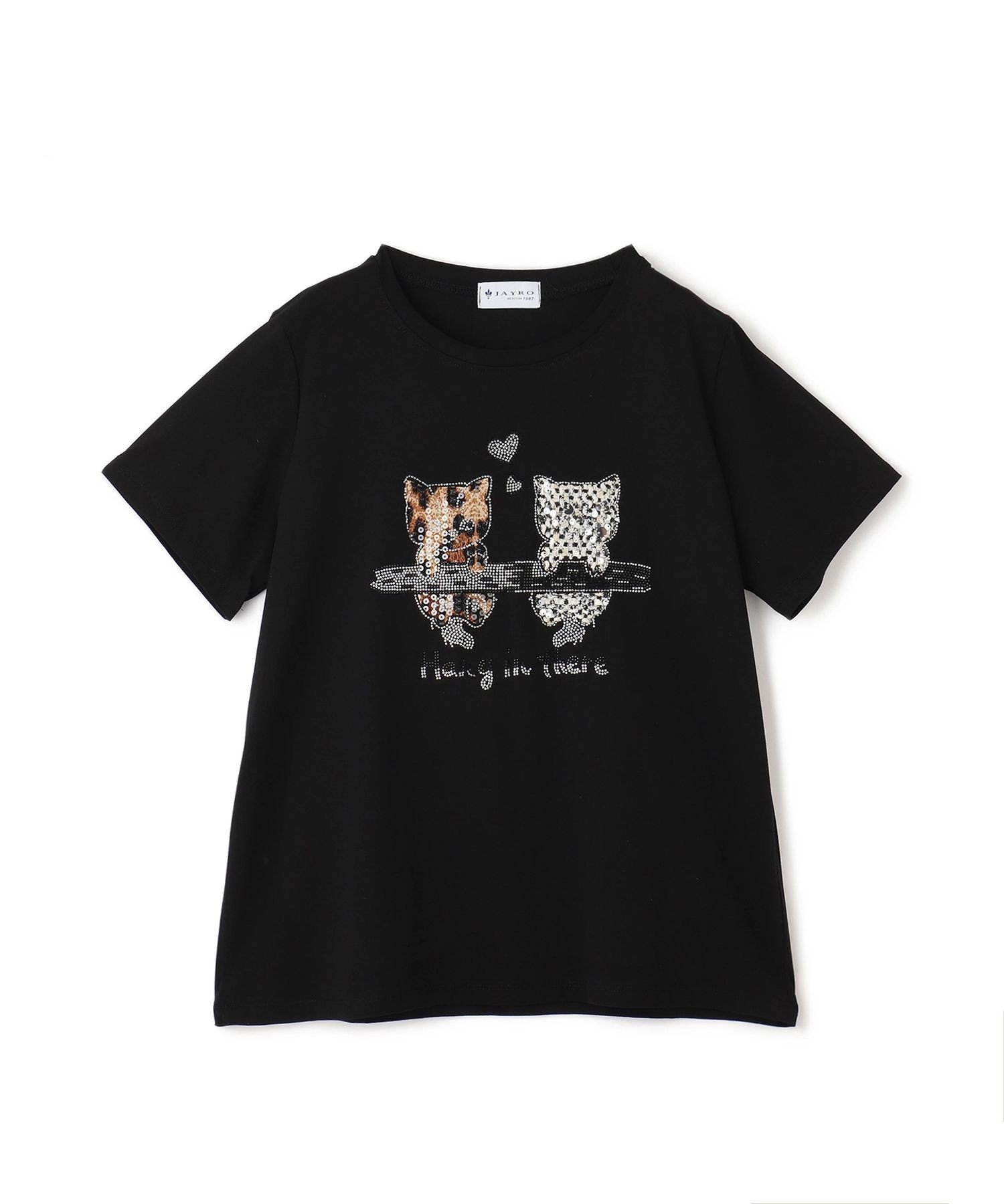 【ジャイロ/JAYRO】のスパンコールTシャツ 人気、トレンドファッション・服の通販 founy(ファニー) 　ファッション　Fashion　レディースファッション　Fashion for Women　トップス・カットソー　Cut & Sew Tops　シャツ・ブラウス・オフィスカジュアル　Elegant Blouses & Button-Ups　ロングTシャツ・Tシャツ　Longline T-Shirts & Tees　インナー　Innerwear　春　Spring　シンプル　Simple, Minimal　ジャケット　Jacket, Outerwear　ジーンズ　Jeans, Denim Pants　スパンコール　Sequins, Sequin Embellishment　デニム　Denim, Jeans Material　猫　Cat, Kitty　フェミニン　Feminine, Girly　フレア　Flare, Flared　ボトム　Bottoms, Lower Wear　ポケット　Pocket, Pocket Detail　半袖　Short Sleeve, Half Sleeve　マーメイド　Mermaid, Fishtail Silhouette　ワイド　Wide, Wide Fit　ワンポイント　One Point, Statement Accent　S/S・春夏　SS, Spring/Summer, Warm Season　夏　Summer　 other-1|ID: prp329100004816527 ipo3291000000034985052