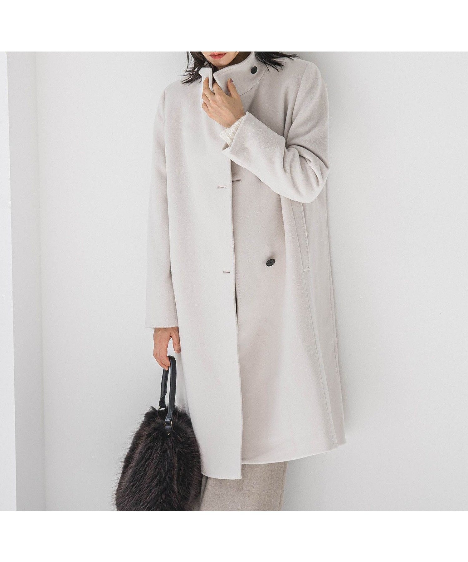 【ロートレ アモン/LAUTRE AMONT】のプレミアムウールカシミヤロングコート インテリア・キッズ・メンズ・レディースファッション・服の通販 founy(ファニー) 　ファッション　Fashion　レディースファッション　Fashion for Women　アウター　Coat / Outerwear Collection　コート・ロングコート・ピーコート　Long Coats, Peacoats & More　秋　Autumn　シェイプ　Shape, Slim Fit　シンプル　Simple, Minimal　パターン　Pattern, Design Print　フォルム　Silhouette, Form　ポケット　Pocket, Pocket Detail　ロング　Long, Long-Length　A/W・秋冬　Autumn/Winter　エレガント 上品　Elegant　ビジネス 仕事 通勤　Business / Work / Commuting　2025年　2025　2025-2026秋冬・A/W　Autumn/Winter 2025–26 AW25–26　ベージュ|ID: prp329100004816531 ipo3291000000034985083