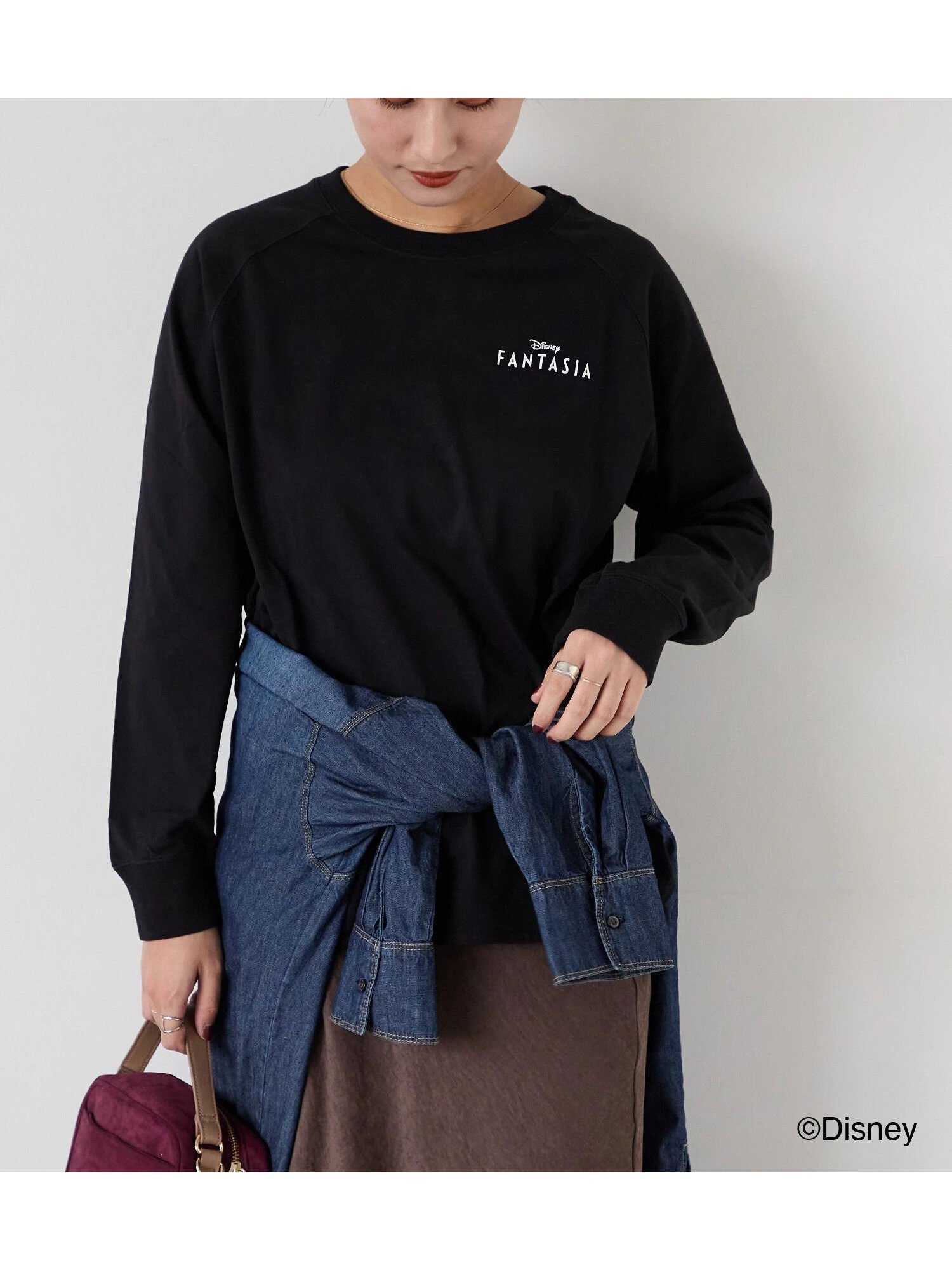 【テチチ/Te chichi】の【Disney】FANTASIA/ラグランTシャツ1 インテリア・キッズ・メンズ・レディースファッション・服の通販 founy(ファニー) 　ファッション　Fashion　レディースファッション　Fashion for Women　トップス・カットソー　Cut & Sew Tops　シャツ・ブラウス・オフィスカジュアル　Elegant Blouses & Button-Ups　ロングTシャツ・Tシャツ　Longline T-Shirts & Tees　おすすめ　Recommended / Our Picks　インナー　Innerwear　カーディガン　Cardigan, Knitwear　クラシカル　Classical, Vintage-Inspired　グラフィック　Graphic, Graphic Design　ジャケット　Jacket, Outerwear　スペシャル　Special, Limited Edition　フロント　Front, Front Design　プリント　Print, Printed Pattern　切替　Switching, Contrast Panel　ブラック|ID: prp329100004816534 ipo3291000000034985101