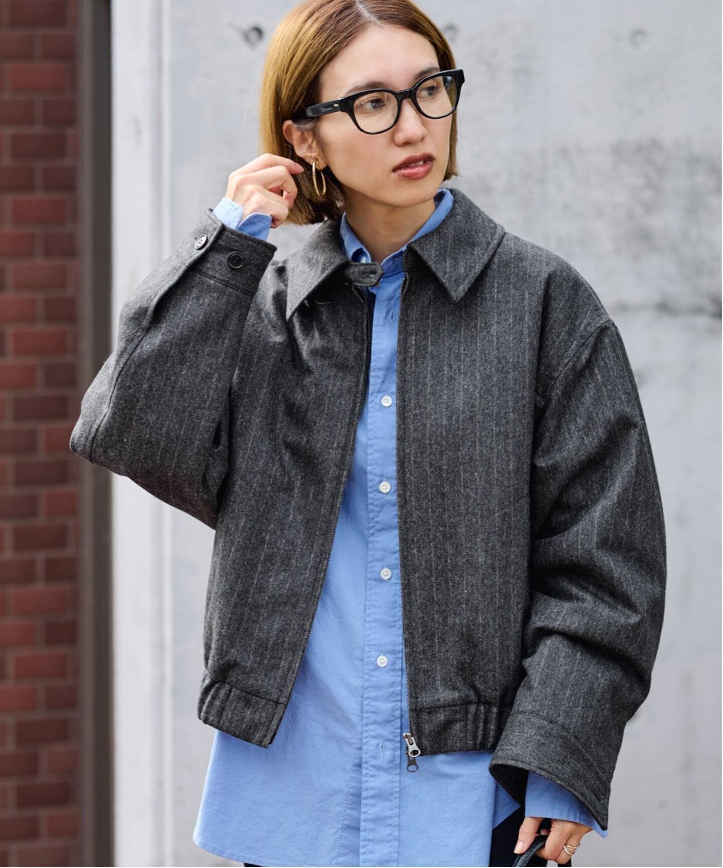 【フレームワーク/FRAMeWORK】のWOOL-STRIPEスィングトップブルゾン インテリア・キッズ・メンズ・レディースファッション・服の通販 founy(ファニー) 　ファッション　Fashion　レディースファッション　Fashion for Women　アウター　Coat / Outerwear Collection　ブルゾンジャケット・スポーティアウター　Blouson Jackets　おすすめ　Recommended / Our Picks　キュプラ　Cupro, Eco Fabric　バランス　Balance, Style Balance　エレガント 上品　Elegant　グレー|ID: prp329100004816544 ipo3291000000034985257