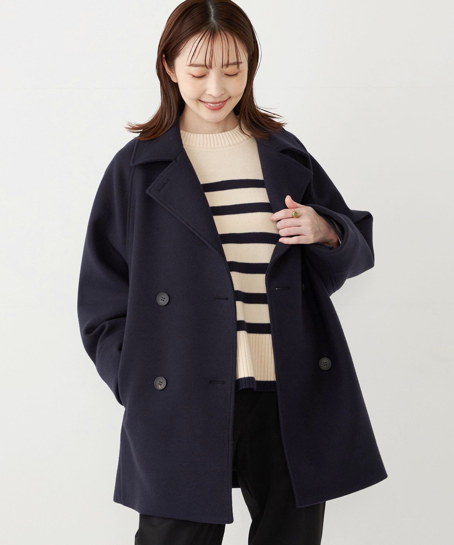 【シップス フォー ウィメン/SHIPS】のSHIPS Colors 手洗い可能 ジャージーメルトン ピーコート 2 人気、トレンドファッション・服の通販 founy(ファニー) 　ファッション　Fashion　レディースファッション　Fashion for Women　アウター　Coat / Outerwear Collection　コート・ロングコート・ピーコート　Long Coats, Peacoats & More　今季　This Season, Current Season　ショルダー　Shoulder, Shoulder Strap　デニム　Denim, Jeans Material　ドロップ　Drop Shoulder, Dropped Style　バランス　Balance, Style Balance　ボトム　Bottoms, Lower Wear　メルトン　Melton, Heavy Wool　メンズ　Men's, Menswear　アウトレット　Outlet / Clearance　エレガント 上品　Elegant　ビジネス 仕事 通勤　Business / Work / Commuting　2025年　2025　2025-2026秋冬・A/W　Autumn/Winter 2025–26 AW25–26　 other-1|ID: prp329100004816569 ipo3291000000034985439