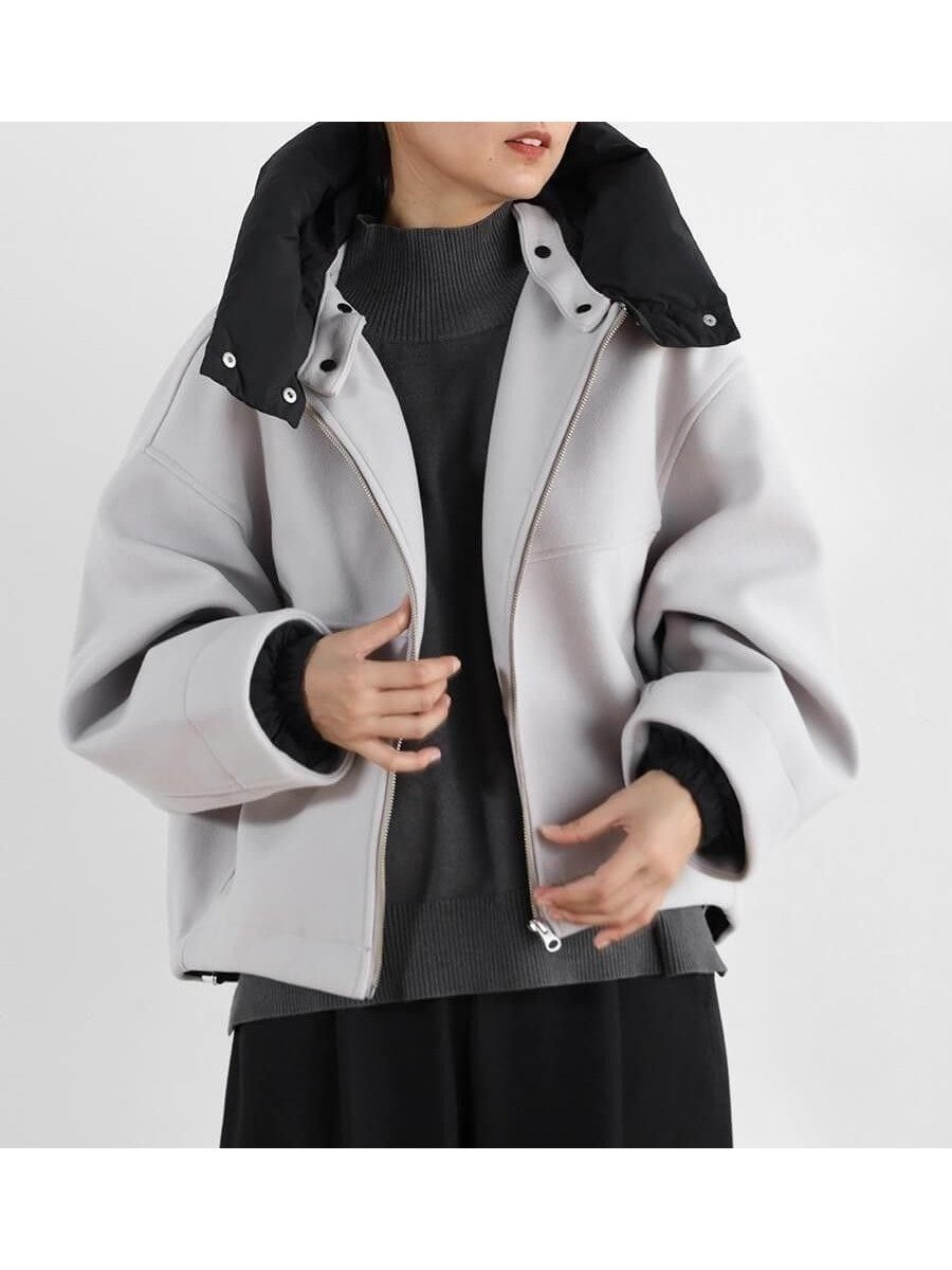 【ラシュッド/LASUD】の2WAYショートブルゾン インテリア・キッズ・メンズ・レディースファッション・服の通販 founy(ファニー) 　ファッション　Fashion　レディースファッション　Fashion for Women　アウター　Coat / Outerwear Collection　ブルゾンジャケット・スポーティアウター　Blouson Jackets　ショート　Short, Short Length　シンプル　Simple, Minimal　ブルゾン　Blouson, Bomber Jacket　リラックス　Relax, Relaxed Fit　防寒　Cold Protection, Winter-Ready　グレージュ|ID: prp329100004816595 ipo3291000000034985622