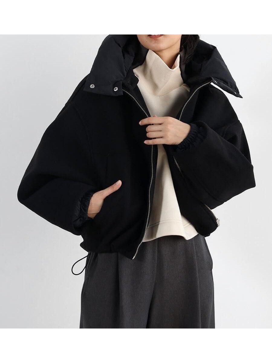 【ラシュッド/LASUD】の2WAYショートブルゾン インテリア・キッズ・メンズ・レディースファッション・服の通販 founy(ファニー) 　ファッション　Fashion　レディースファッション　Fashion for Women　アウター　Coat / Outerwear Collection　ブルゾンジャケット・スポーティアウター　Blouson Jackets　ショート　Short, Short Length　シンプル　Simple, Minimal　ブルゾン　Blouson, Bomber Jacket　リラックス　Relax, Relaxed Fit　防寒　Cold Protection, Winter-Ready　ブラック|ID: prp329100004816595 ipo3291000000034985623