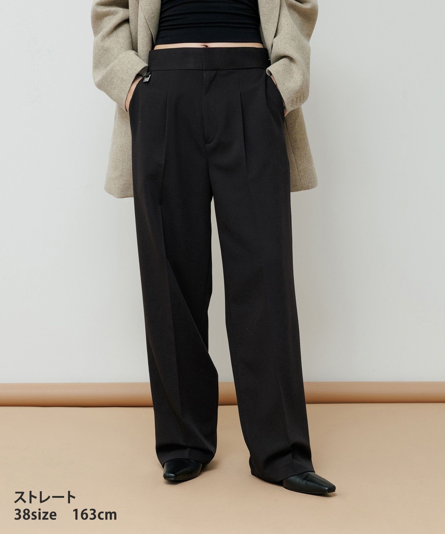 【アダム エ ロペ/ADAM ET ROPE'】の【WEB限定】骨格別スラックスパンツ(ストレート/ウェーブ/ナチュラル) インテリア・キッズ・メンズ・レディースファッション・服の通販 founy(ファニー) 　ファッション　Fashion　レディースファッション　Fashion for Women　パンツ　Pants & Trousers　ウェーブ　Wavy Pattern　コンパクト　Compact, Small Size　シンプル　Simple, Minimal　ジャケット　Jacket, Outerwear　ストレート　Straight, Straight Cut　スラックス　Slacks, Dress Pants　スリム　Slim, Slim Fit　パターン　Pattern, Design Print　フレア　Flare, Flared　フレーム　Frame, Outline　フロント　Front, Front Design　ベーシック　Basic, Essential　ポケット　Pocket, Pocket Detail　ミックス　Mix, Mixed Style　A/W・秋冬　Autumn/Winter　おすすめ　Recommended / Our Picks　2025年　2025　2025-2026秋冬・A/W　Autumn/Winter 2025–26 AW25–26　ブラック(01)|ID: prp329100004816609 ipo3291000000034985724