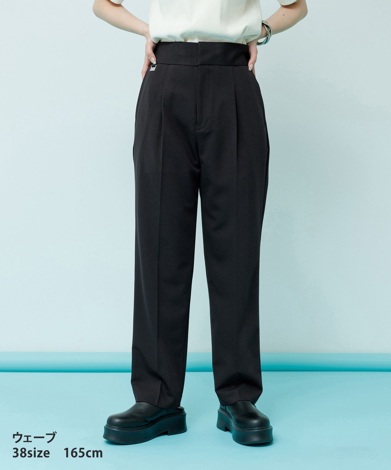 【アダム エ ロペ/ADAM ET ROPE'】の【WEB限定】骨格別スラックスパンツ(ストレート/ウェーブ/ナチュラル) インテリア・キッズ・メンズ・レディースファッション・服の通販 founy(ファニー) 　ファッション　Fashion　レディースファッション　Fashion for Women　パンツ　Pants & Trousers　ウェーブ　Wavy Pattern　コンパクト　Compact, Small Size　シンプル　Simple, Minimal　ジャケット　Jacket, Outerwear　ストレート　Straight, Straight Cut　スラックス　Slacks, Dress Pants　スリム　Slim, Slim Fit　パターン　Pattern, Design Print　フレア　Flare, Flared　フレーム　Frame, Outline　フロント　Front, Front Design　ベーシック　Basic, Essential　ポケット　Pocket, Pocket Detail　ミックス　Mix, Mixed Style　A/W・秋冬　Autumn/Winter　おすすめ　Recommended / Our Picks　2025年　2025　2025-2026秋冬・A/W　Autumn/Winter 2025–26 AW25–26　ブラック系(02)|ID: prp329100004816609 ipo3291000000034985726