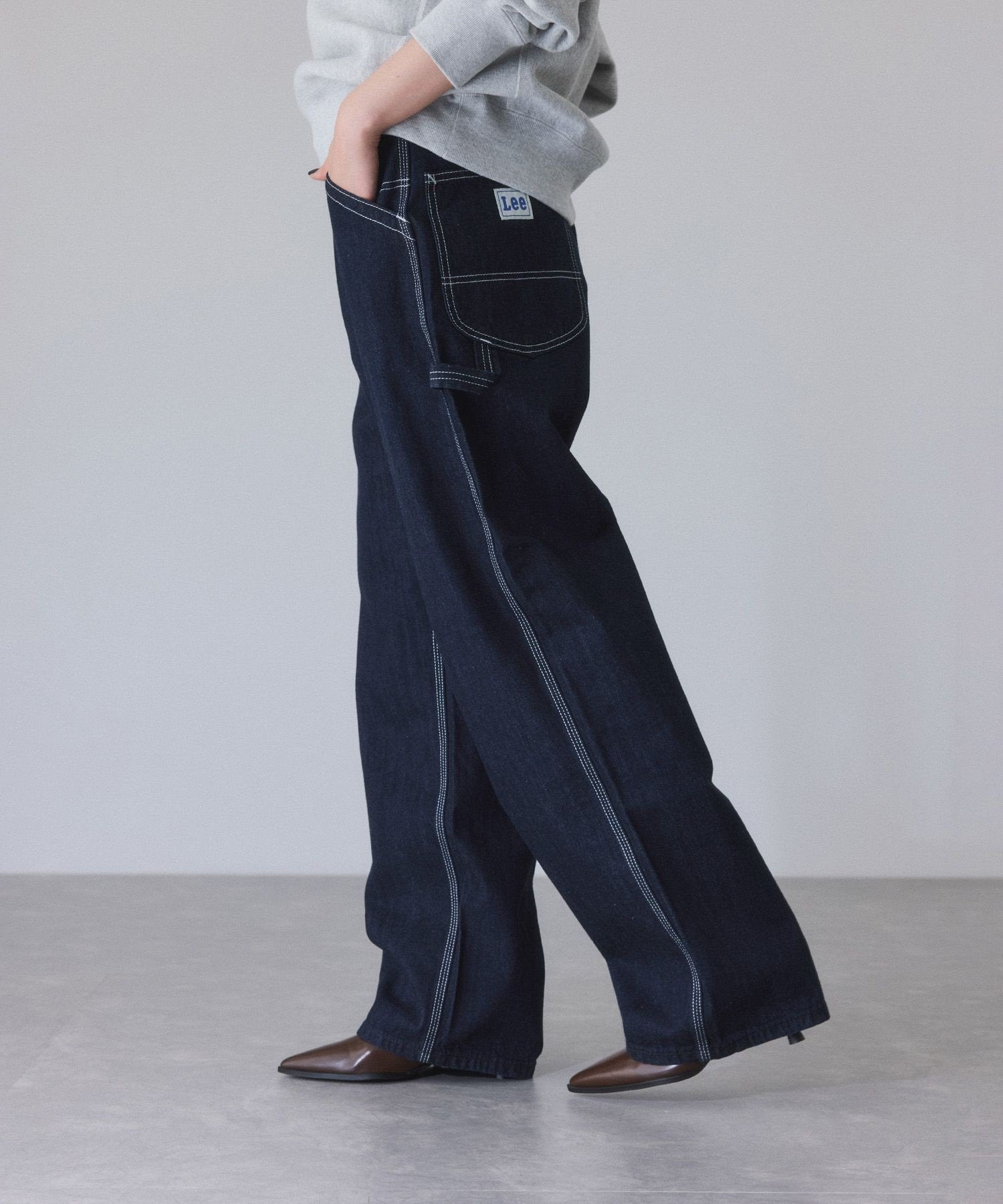 【アダム エ ロペ/ADAM ET ROPE'】の【Lee for ADAM ET ROPE 】別注ペインターパンツ インテリア・キッズ・メンズ・レディースファッション・服の通販 founy(ファニー) 　ファッション　Fashion　レディースファッション　Fashion for Women　パンツ　Pants & Trousers　スタンダード　Standard, Basic　デニム　Denim, Jeans Material　別注　Limited Edition, Custom Order　ワイド　Wide, Wide Fit　A/W・秋冬　Autumn/Winter　2026年　2026　ネイビー(40)|ID: prp329100004816628 ipo3291000000034985876