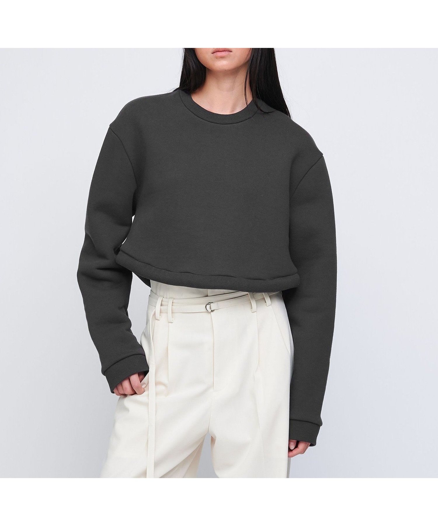 【ユナイテッドアローズ/UNITED ARROWS】のAEWEN MATOPH パフ リブ スウェット インテリア・キッズ・メンズ・レディースファッション・服の通販 founy(ファニー) 　ファッション　Fashion　レディースファッション　Fashion for Women　トップス・カットソー　Cut & Sew Tops　レディースパーカー・カジュアルフーディー　Casual Hoodies & Sweatshirts　スウェット・クルーネックトップス　Sweatshirts & Crewnecks / Relaxed Fit Sweat Tops　サテン　Satin, Glossy Fabric　ショート　Short, Short Length　シンプル　Simple, Minimal　ジャカード／ジャガード　Jacquard, Woven Pattern　スウェット / スエット　Sweatshirt, Sweatwear　タイトスカート　Pencil Skirt, Tight Skirt　テレコ　Ribbed, Rib Stitch　ボトム　Bottoms, Lower Wear　ワイド　Wide, Wide Fit　アウトレット　Outlet / Clearance　おすすめ　Recommended / Our Picks　DK.GRAY|ID: prp329100004816660 ipo3291000000034986199