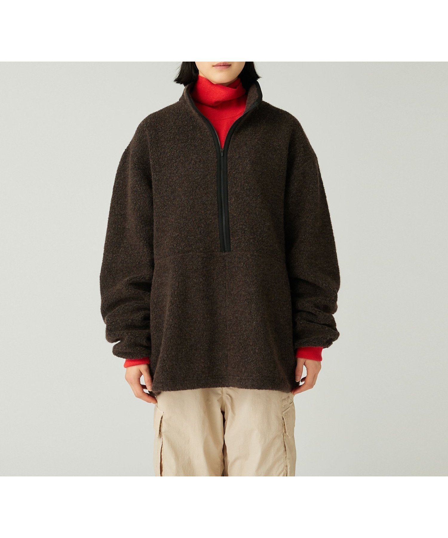 【スノーピーク/SNOW PEAK】のRecycled Wool Boa Pullover インテリア・キッズ・メンズ・レディースファッション・服の通販 founy(ファニー) 　ファッション　Fashion　レディースファッション　Fashion for Women　トップス・カットソー　Cut & Sew Tops　カジュアルプルオーバー・ニットトップス　Pullovers & Knit Tops / Casual Pullovers　インナー　Innerwear　オレンジ　Orange　ジャケット　Jacket, Outerwear　スマート　Smart, Elegant　トレンド　Trend, Trending Now　パイピング　Piping, Trim Design　ビッグ　Big, Oversized　フロント　Front, Front Design　ポケット　Pocket, Pocket Detail　リラックス　Relax, Relaxed Fit　A/W・秋冬　Autumn/Winter　冬　Winter / This Winter　2025年　2025　2025-2026秋冬・A/W　Autumn/Winter 2025–26 AW25–26　DARK BROWN|ID: prp329100004816684 ipo3291000000034986350