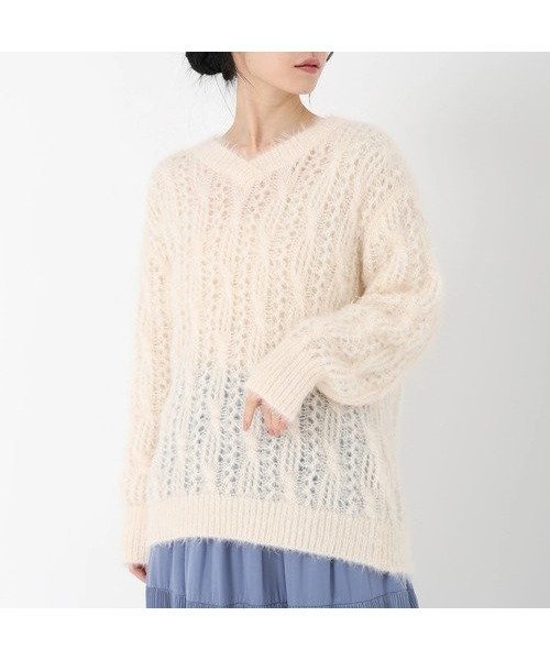 【ストロベリーフィールズ/STRAWBERRY FIELDS】のレース編みシャギーニット 人気、トレンドファッション・服の通販 founy(ファニー) 　ファッション　Fashion　レディースファッション　Fashion for Women　トップス・カットソー　Cut & Sew Tops　ニット　Knit Tops & Sweaters　レース　Lace, Lace Fabric　 other-1|ID: prp329100004816697 ipo3291000000034986462