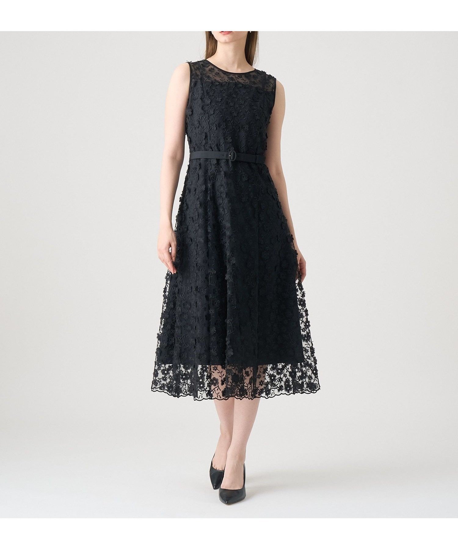 【アナイ/ANAYI】のフリンジフラワーチュール ワンピース インテリア・キッズ・メンズ・レディースファッション・服の通販 founy(ファニー) 　ファッション　Fashion　レディースファッション　Fashion for Women　ワンピース　Dresses　エレガント 上品　Elegant　エンブロイダリー　Embroidery Design　スマート　Smart, Elegant　チュール　Tulip, Tulip Motif　ノースリーブ　Sleeveless, No-Sleeve　フラワー　Flower, Floral　フリンジ　Fringe, Tassel　フレアースカート　Flared Skirt, A-Line Skirt　モチーフ　Motif, Design Theme　S/S・春夏　SS, Spring/Summer, Warm Season　再入荷　Restock / Back in Stock　夏　Summer　black|ID: prp329100004816730 ipo3291000000034986811