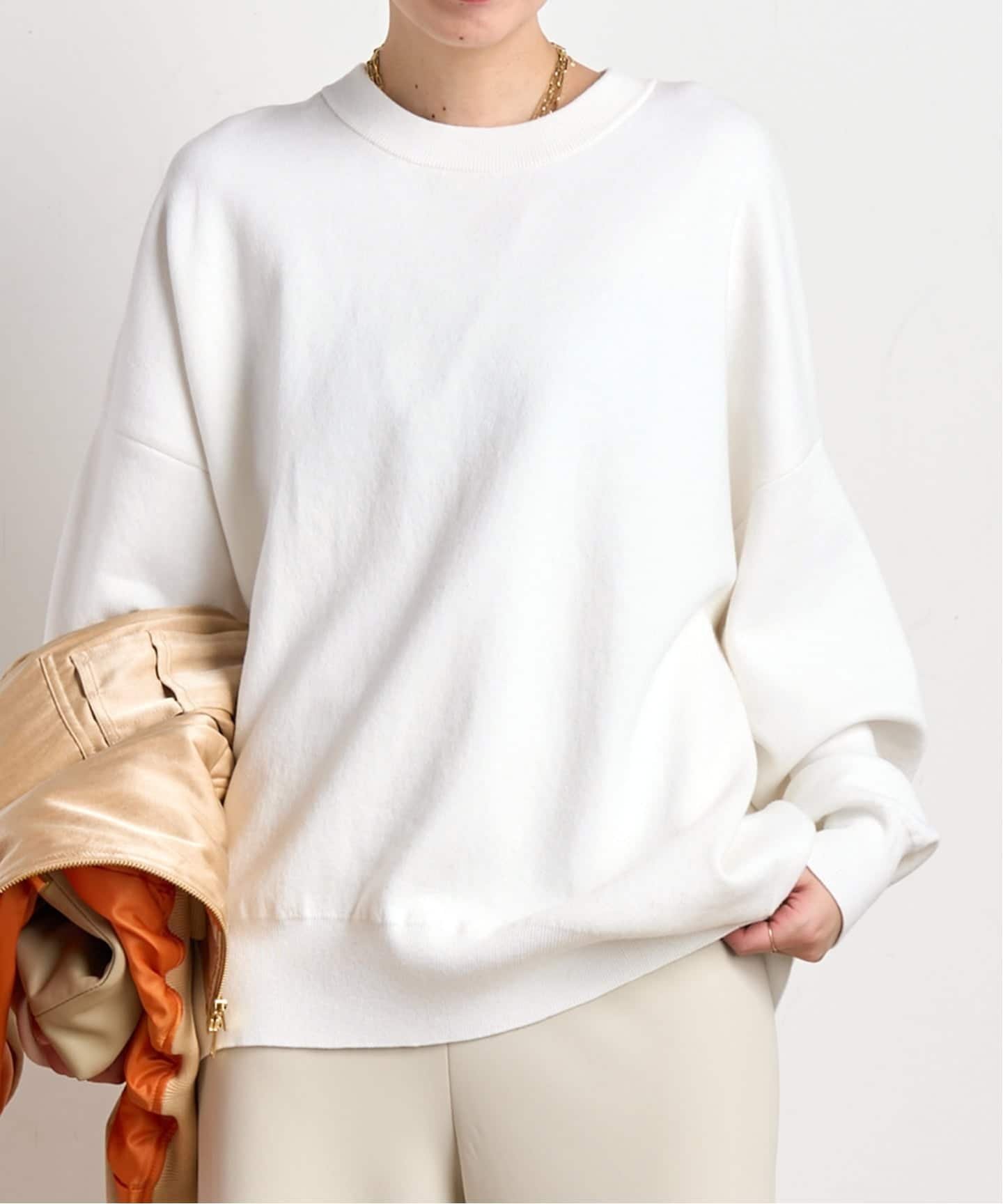 【エーピーストゥディオ/AP STUDIO】のコットンカシミヤリラックスプルオーバー インテリア・キッズ・メンズ・レディースファッション・服の通販 founy(ファニー) 　ファッション　Fashion　レディースファッション　Fashion for Women　トップス・カットソー　Cut & Sew Tops　カジュアルプルオーバー・ニットトップス　Pullovers & Knit Tops / Casual Pullovers　スウェット / スエット　Sweatshirt, Sweatwear　スマート　Smart, Elegant　リラックス　Relax, Relaxed Fit　ホワイト|ID: prp329100004816732 ipo3291000000034986845