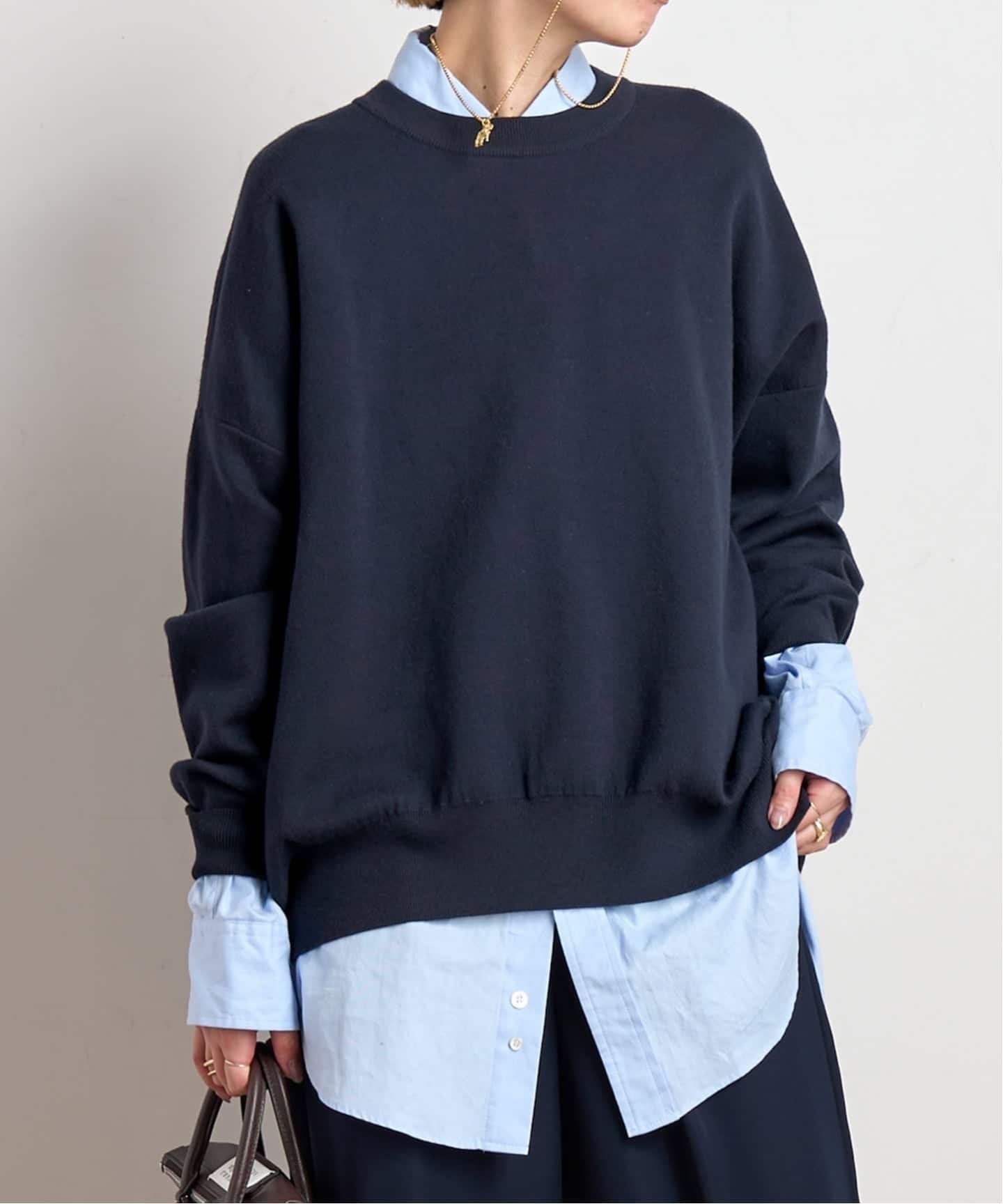 【エーピーストゥディオ/AP STUDIO】のコットンカシミヤリラックスプルオーバー インテリア・キッズ・メンズ・レディースファッション・服の通販 founy(ファニー) 　ファッション　Fashion　レディースファッション　Fashion for Women　トップス・カットソー　Cut & Sew Tops　カジュアルプルオーバー・ニットトップス　Pullovers & Knit Tops / Casual Pullovers　スウェット / スエット　Sweatshirt, Sweatwear　スマート　Smart, Elegant　リラックス　Relax, Relaxed Fit　ネイビー|ID: prp329100004816732 ipo3291000000034986846