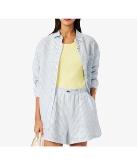 【ラコステ/LACOSTE】のリネンストライプオーバーサイズシャツ 人気、トレンドファッション・服の通販 founy(ファニー) ファッション Fashion レディースファッション Fashion for Women トップス・カットソー Cut & Sew Tops シャツ・ブラウス・オフィスカジュアル Elegant Blouses & Button-Ups エレガント 上品 Elegant ショルダー Shoulder, Shoulder Strap ストライプ Stripe, Striped Pattern ダウン Down, Puffer トレンド Trend, Trending Now ドロップ Drop Shoulder, Dropped Style パターン Pattern, Design Print パッチ Patch, Appliqué ベーシック Basic, Essential ポケット Pocket, Pocket Detail リネン Linen, Linen Fabric 夏 Summer 春 Spring S/S・春夏 SS, Spring/Summer, Warm Season 軽量 Lightweight, Ultra Light |ID:prp329100004816746