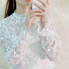 【ミニミニストア/miniministore】の花柄刺しゅうレースブラウス長袖レディース 人気、トレンドファッション・服の通販 founy(ファニー) ファッション Fashion レディースファッション Fashion for Women トップス・カットソー Cut & Sew Tops シャツ・ブラウス・オフィスカジュアル Elegant Blouses & Button-Ups 花柄・フラワープリント・モチーフ Floral Prints & Motifs / Flower Pattern Tops インナー Innerwear カーディガン Cardigan, Knitwear キャミソール Camisole, Spaghetti Strap Top セーター Sweater, Knitwear ハイネック High Neck, Mock Neck フェミニン Feminine, Girly レース Lace, Lace Fabric 長袖 Long Sleeve, Full Sleeve thumbnail ホワイト|ID: prp329100004816756 ipo3291000000034987044