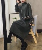 【ミニミニストア/miniministore】のハイネックニットワンピースゆったり秋冬服 ダークグレー|ID: prp329100004816758 ipo3291000000035251428