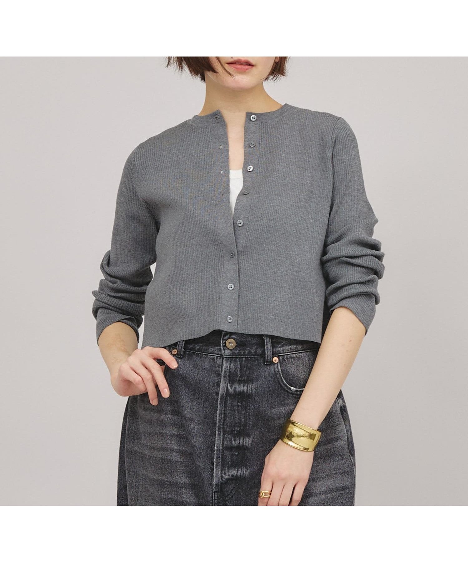 【カレンソロジー/Curensology】のコットンシルクニットカーディガン インテリア・キッズ・メンズ・レディースファッション・服の通販 founy(ファニー) 　ファッション　Fashion　レディースファッション　Fashion for Women　トップス・カットソー　Cut & Sew Tops　ニット　Knit Tops & Sweaters　カーディガン・羽織り　Layered Style Cardigans　エレガント 上品　Elegant　カーディガン　Cardigan, Knitwear　コンパクト　Compact, Small Size　ショート　Short, Short Length　シルク　Silk, 100% Silk　ストレッチ　Stretch, Stretchy Fabric　グレー15|ID: prp329100004816767 ipo3291000000034987165