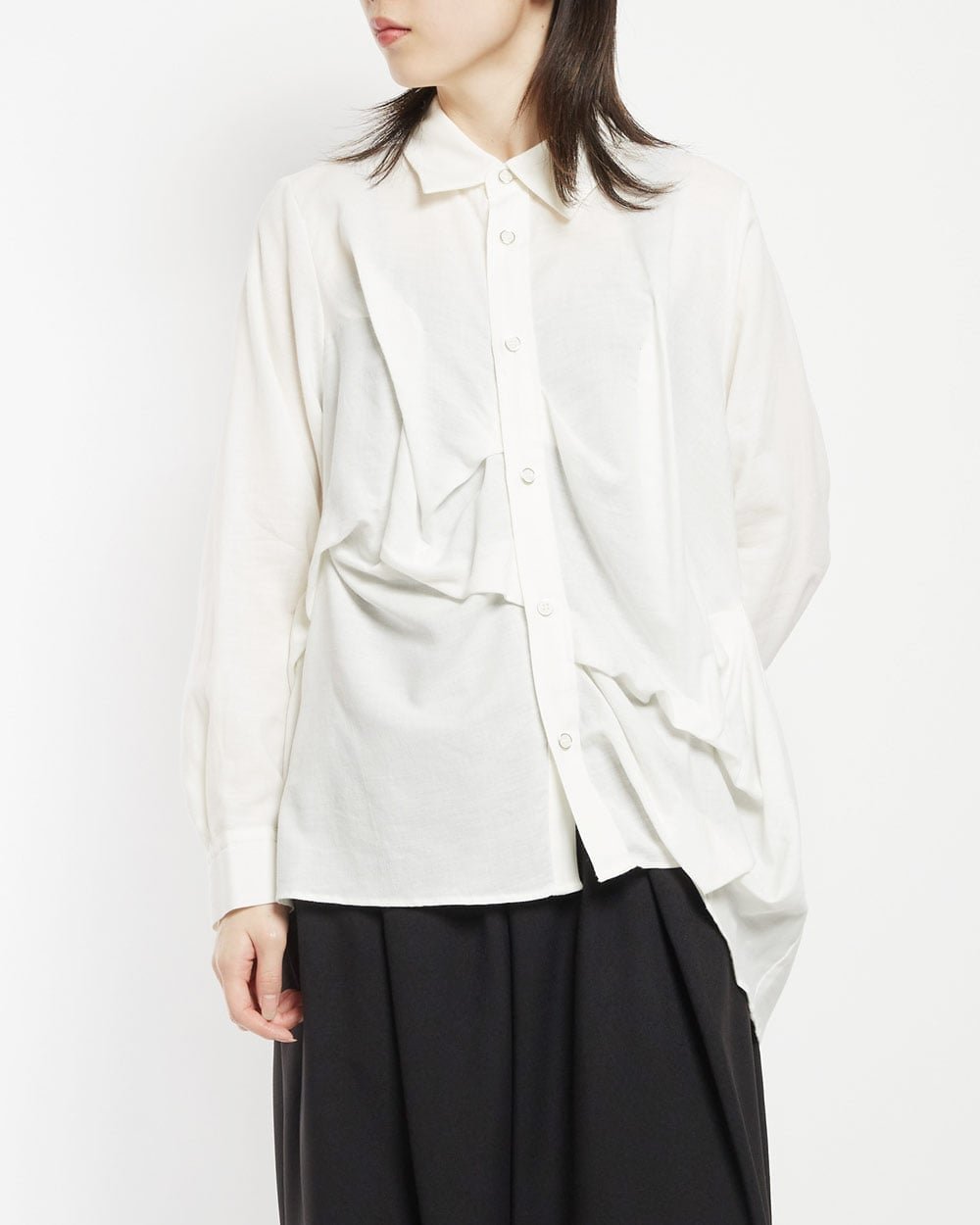 【ゴム/gomme】のドレープブラウス 人気、トレンドファッション・服の通販 founy(ファニー) 　ファッション　Fashion　レディースファッション　Fashion for Women　トップス・カットソー　Cut & Sew Tops　シャツ・ブラウス・オフィスカジュアル　Elegant Blouses & Button-Ups　ウォーム　Warm Fabric　フォルム　Silhouette, Form　ポケット　Pocket, Pocket Detail　ワイド　Wide, Wide Fit　エレガント 上品　Elegant　羽織　Haori, Light Jacket　 other-1|ID: prp329100004816775 ipo3291000000034987275