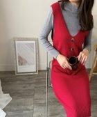 【アミュレット/Amulet】の【Dewlily】ニットベストワンピース 人気、トレンドファッション・服の通販 founy(ファニー) ファッション Fashion レディースファッション Fashion for Women アウター Coat / Outerwear Collection カットソー Cut and Sewn Top ベスト Vest, Waistcoat thumbnail レッド|ID: prp329100004816784 ipo3291000000034987372