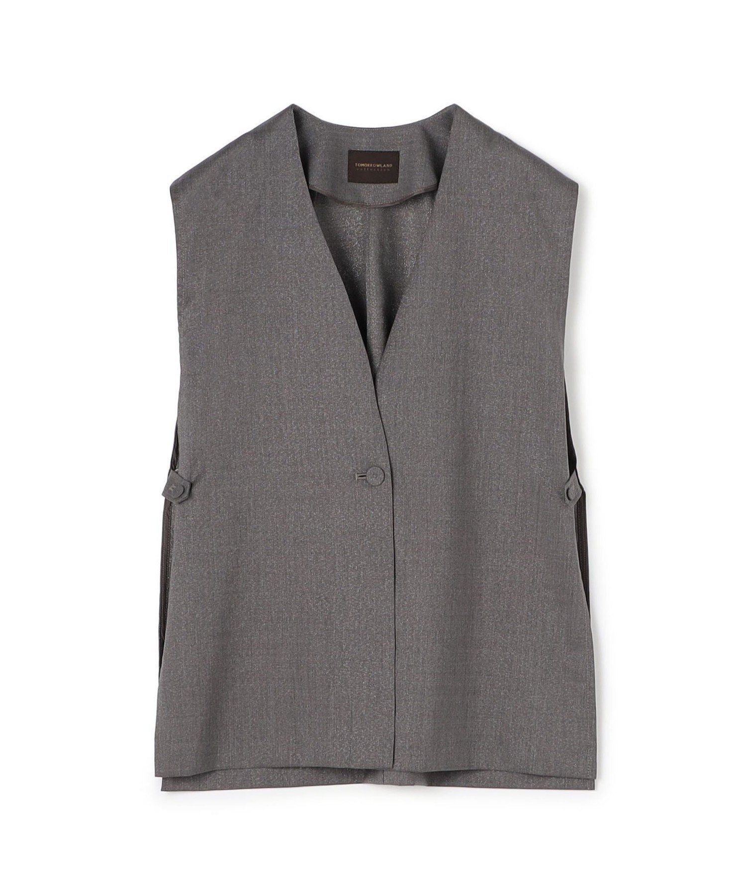 【トゥモローランド/TOMORROWLAND】のラメグレー Vネックジレ インテリア・キッズ・メンズ・レディースファッション・服の通販 founy(ファニー) 　ファッション　Fashion　レディースファッション　Fashion for Women　アウター　Coat / Outerwear Collection　トップス・カットソー　Cut & Sew Tops　ベスト&ジレ / 重ね着スタイル　Vests & Gilets　Vネックトップス　V-Neck Tops / V-Cut Neckline Shirts　おすすめ　Recommended / Our Picks　ストレッチ　Stretch, Stretchy Fabric　ダウン　Down, Puffer　リラックス　Relax, Relaxed Fit　15 グレー|ID: prp329100004816786 ipo3291000000034987387