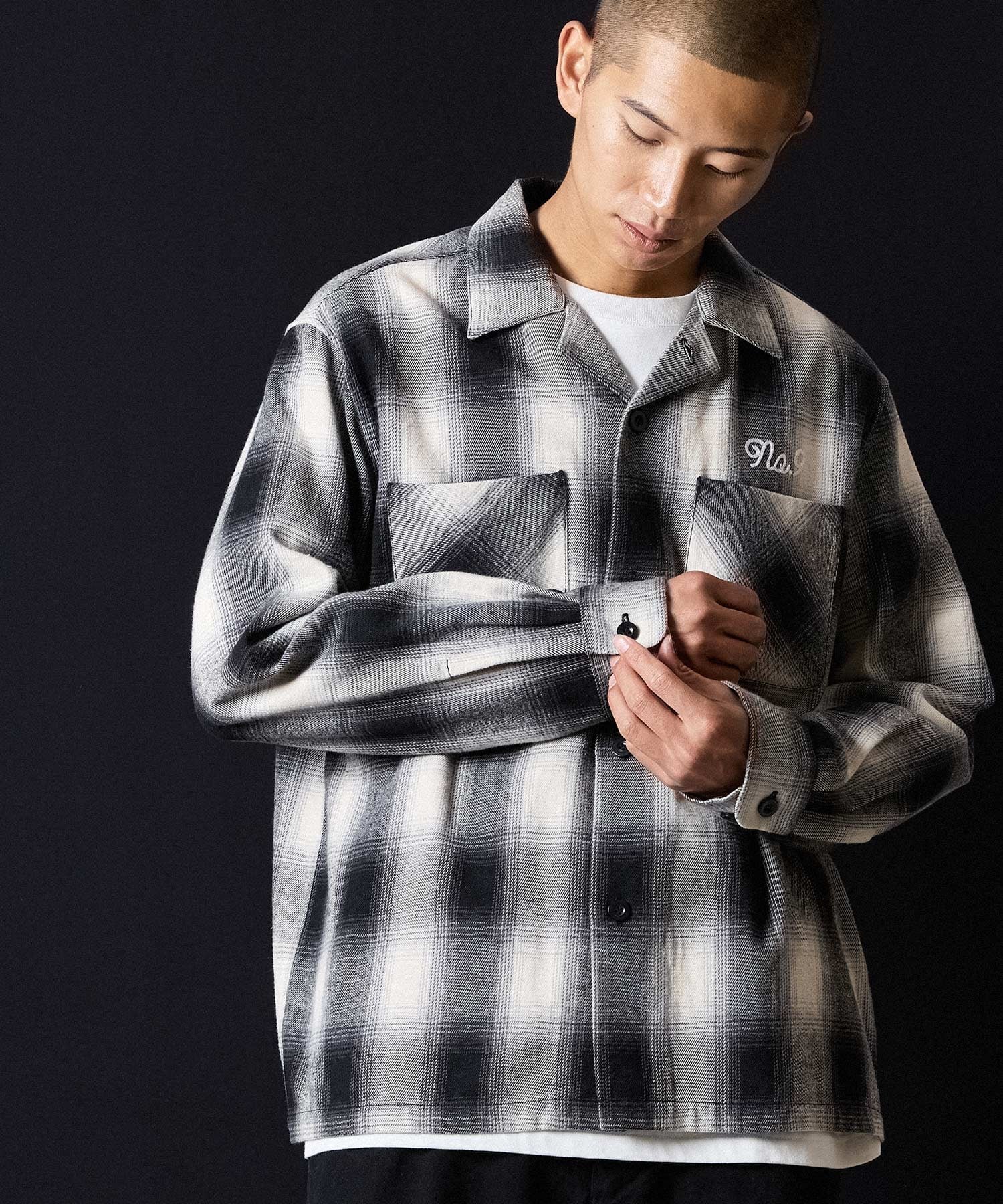 【ナンバー/Number】のBACK LOGO OPEN COLLAR SHIRT 人気、トレンドファッション・服の通販 founy(ファニー) 　ファッション　Fashion　レディースファッション　Fashion for Women　トップス・カットソー　Cut & Sew Tops　シャツ・ブラウス・オフィスカジュアル　Elegant Blouses & Button-Ups　ヴィンテージ　Vintage Style　春　Spring　秋　Autumn　カフス　Cuff Design　グラデーション　Gradient, Ombre　コンパクト　Compact, Small Size　ショート　Short, Short Length　シルク　Silk, 100% Silk　ジャケット　Jacket, Outerwear　スマホ　Smartphone, Mobile Device　スラックス　Slacks, Dress Pants　ダウン　Down, Puffer　チェスターコート　Chester Coat, Long Coat　チェーン　Chain, Chain Strap　テーパード　Tapered, Tapered Pants　ドレープ　Drape, Draping Fabric　パーカー　Hoodie, Parka　フロント　Front, Front Design　ブルゾン　Blouson, Bomber Jacket　ポケット　Pocket, Pocket Detail　ヨーク　Yoke, Yoke Design　ワイド　Wide, Wide Fit　冬　Winter / This Winter　 other-1|ID: prp329100004816787 ipo3291000000034987388