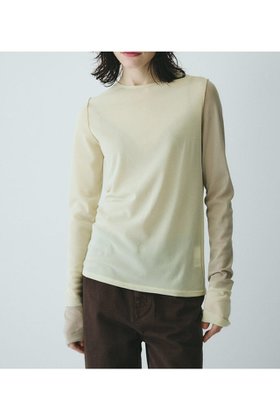 【ヘリンドットサイ/HeRIN.CYE】のBi color mesh inner tops 人気、トレンドファッション・服の通販 founy(ファニー) ファッション Fashion レディースファッション Fashion for Women トップス・カットソー Cut & Sew Tops ロング Long, Long-Length 定番 Standard, Basic Item |ID:prp329100004816810